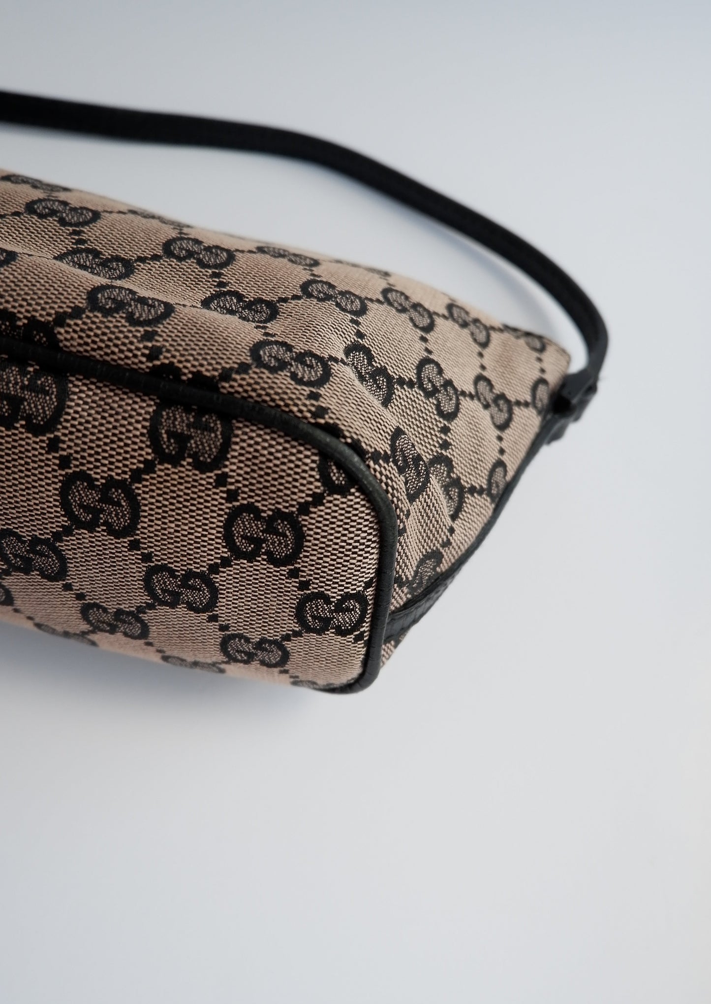 Authentic Preowned Gucci Beige/ Black Boat Pochette