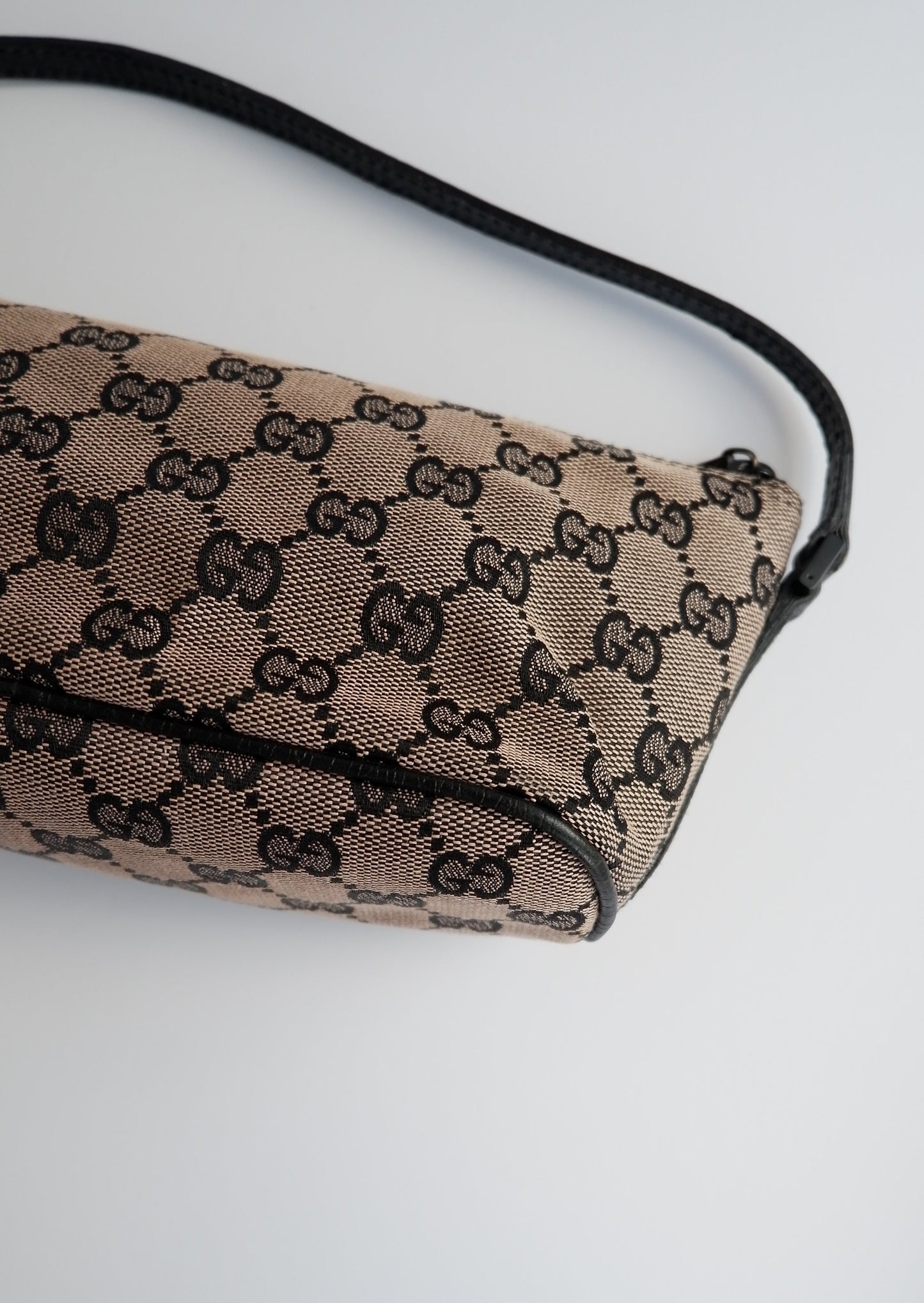 Authentic Preowned Gucci Beige/ Black Boat Pochette