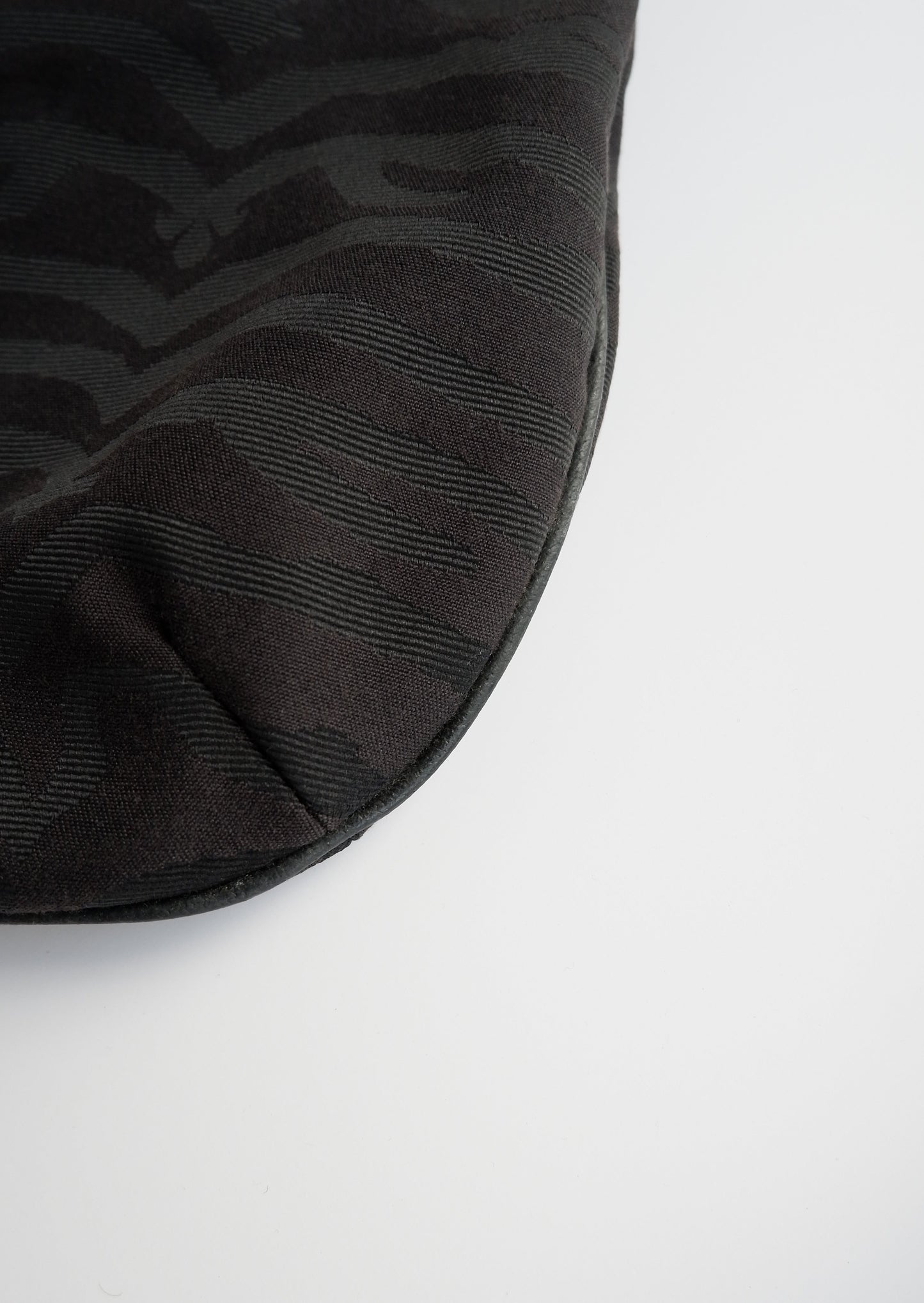 Authentic Preowned Fendi Black Canvas Animal Print Hobo Bag