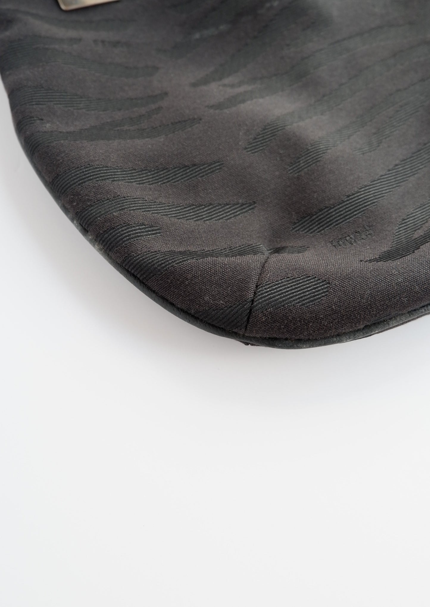 Authentic Preowned Fendi Black Canvas Animal Print Hobo Bag