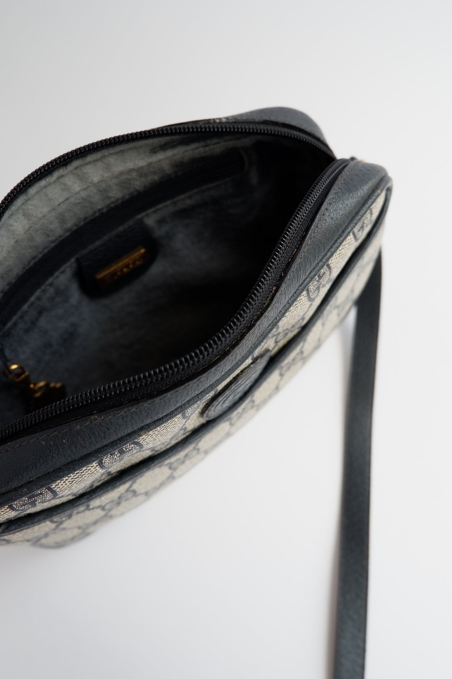 Authentic Preowned Vintage Gucci Navy GG Canvas Crossbody Bag