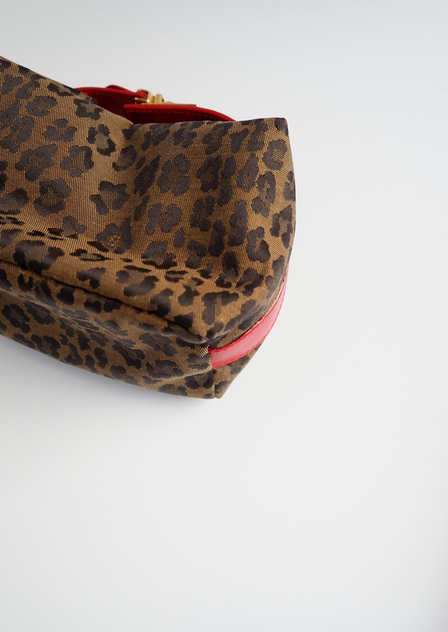 Authentic Preowned Fendi Red Leopard Print Mini Pouch