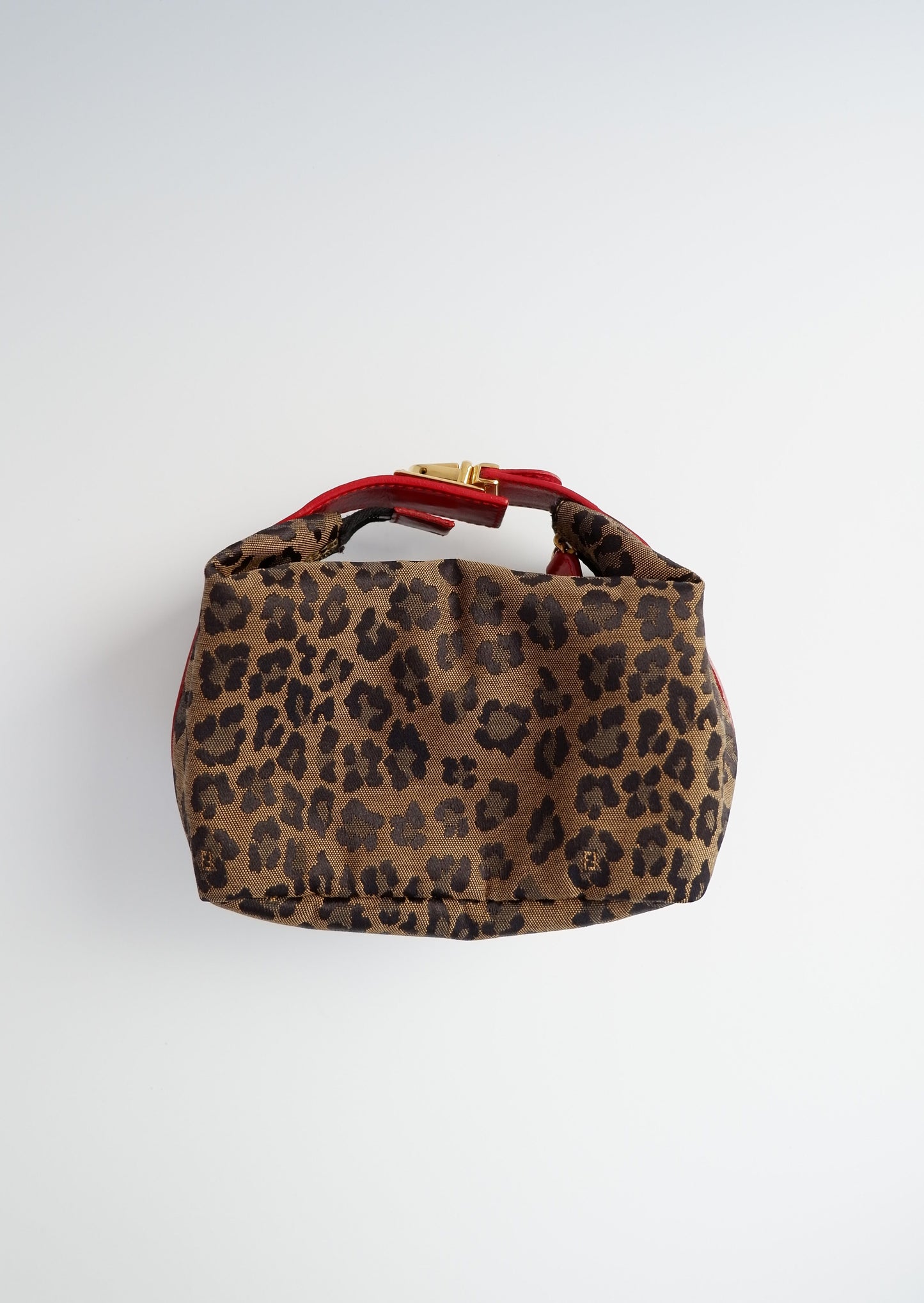 Authentic Preowned Fendi Red Leopard Print Mini Pouch