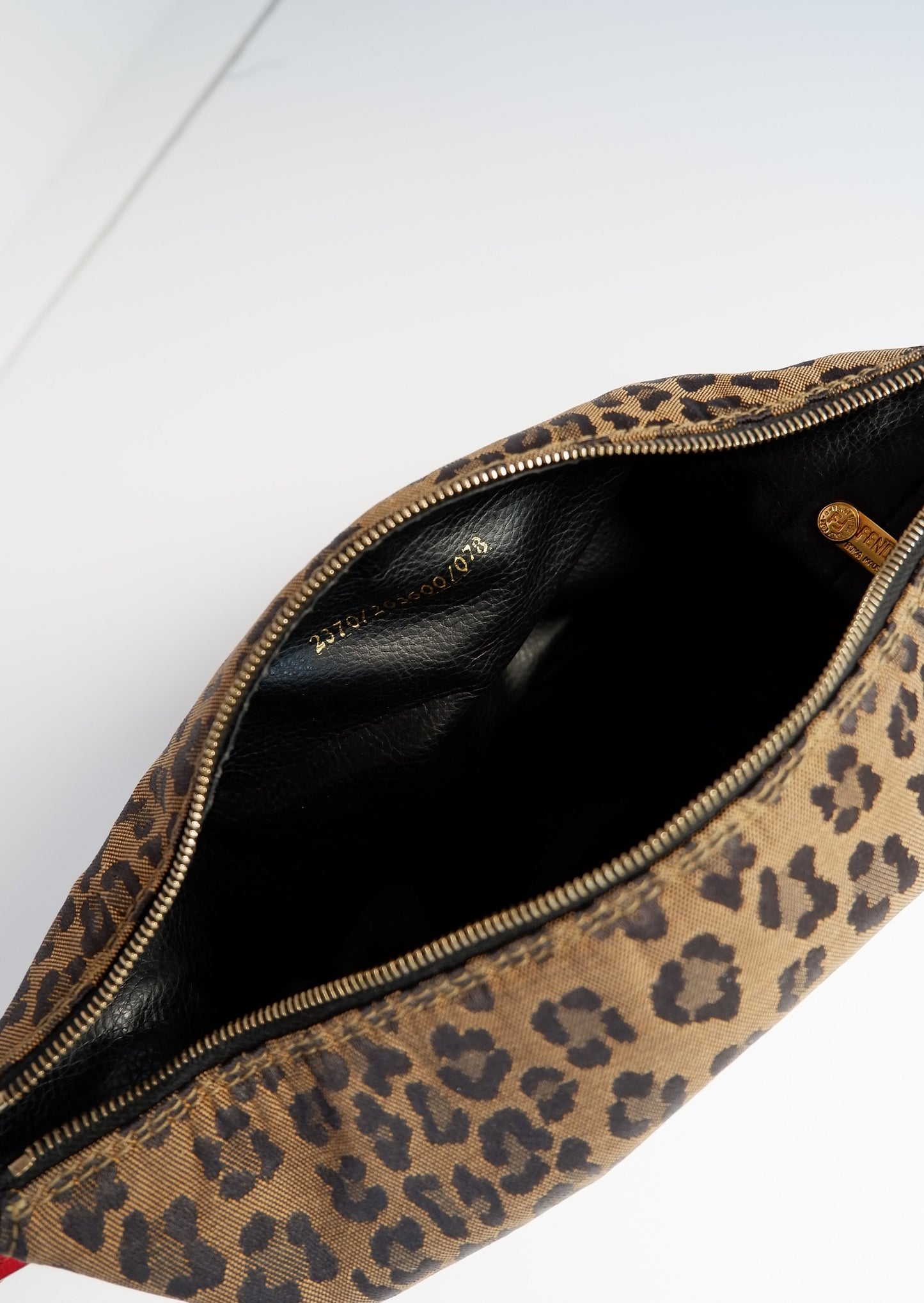 Authentic Preowned Fendi Red Leopard Print Mini Pouch