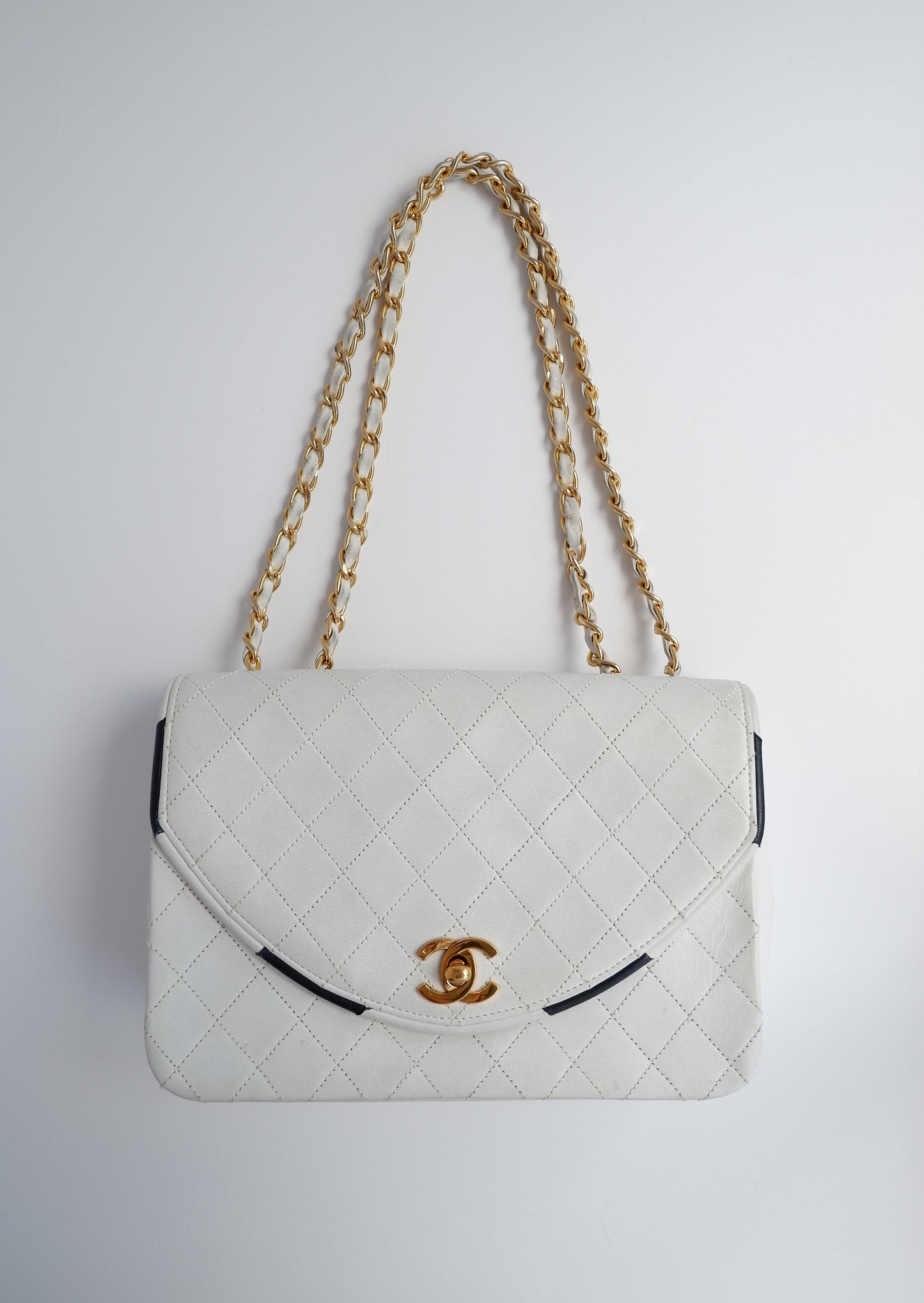 Authentic Preowned Vintage Chanel White Single Flap Bag - GHW