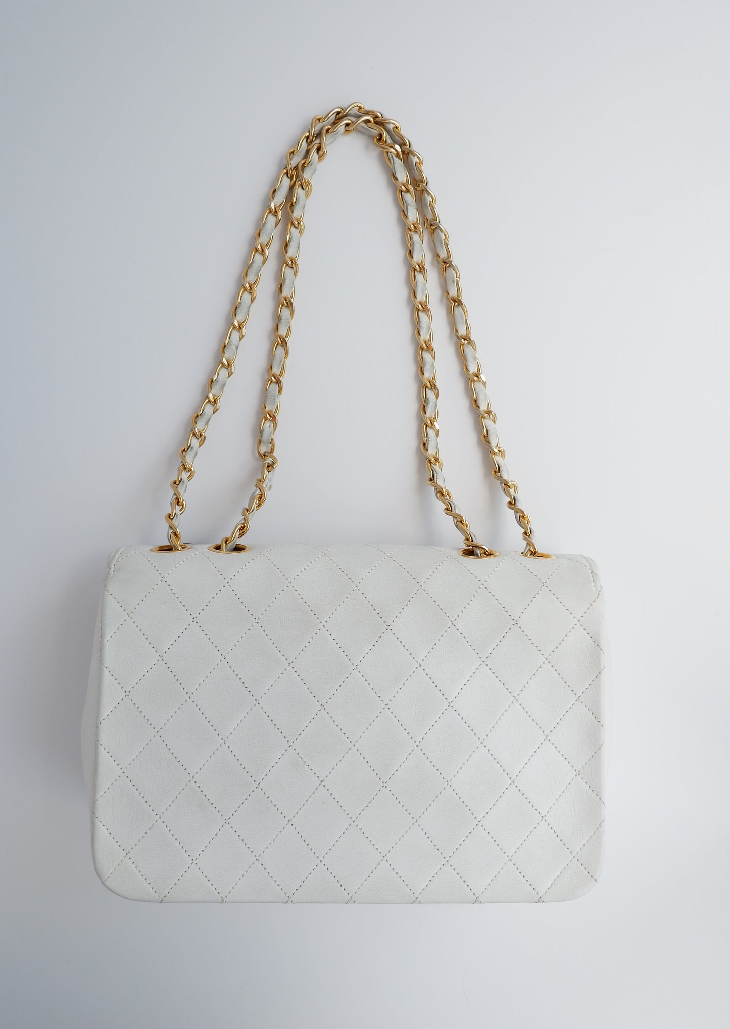 Authentic Preowned Vintage Chanel White Single Flap Bag - GHW