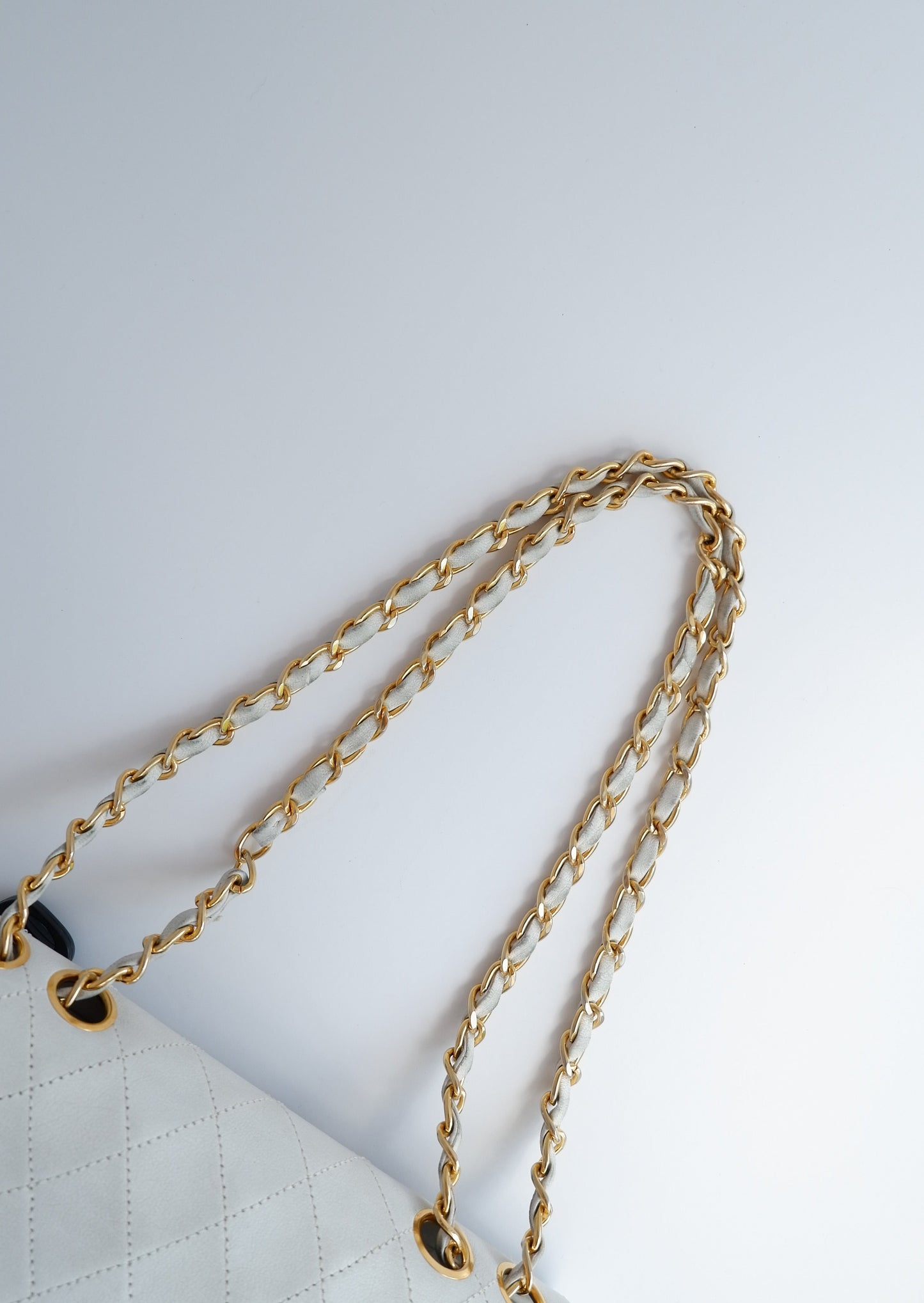 Authentic Preowned Vintage Chanel White Single Flap Bag - GHW