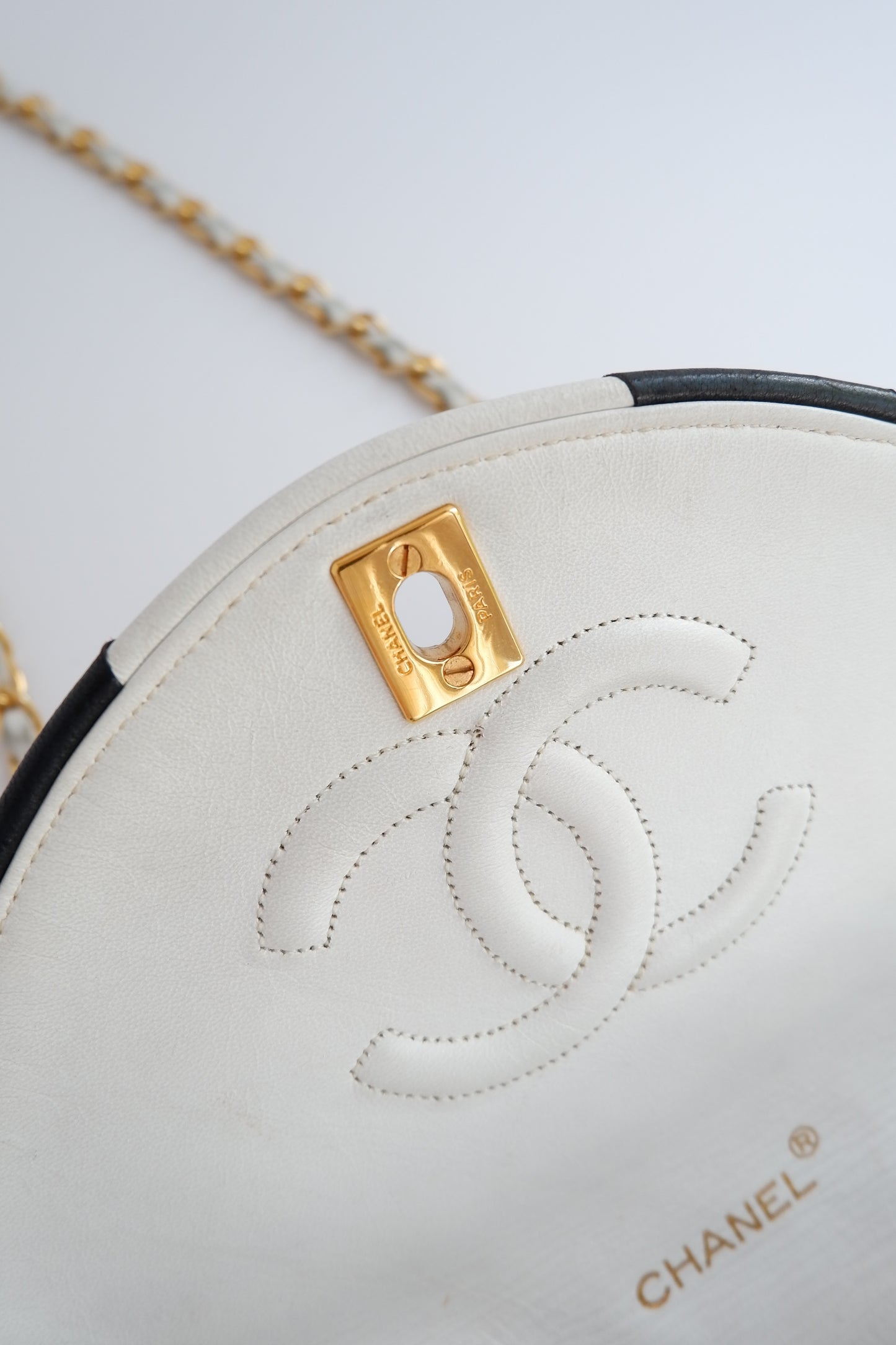 Authentic Preowned Vintage Chanel White Single Flap Bag - GHW