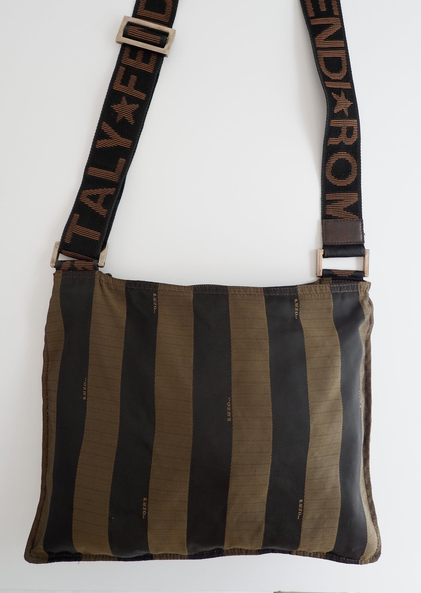 Authentic Preowned Vintage Fendi Pequin Stripe Crossbody Bag