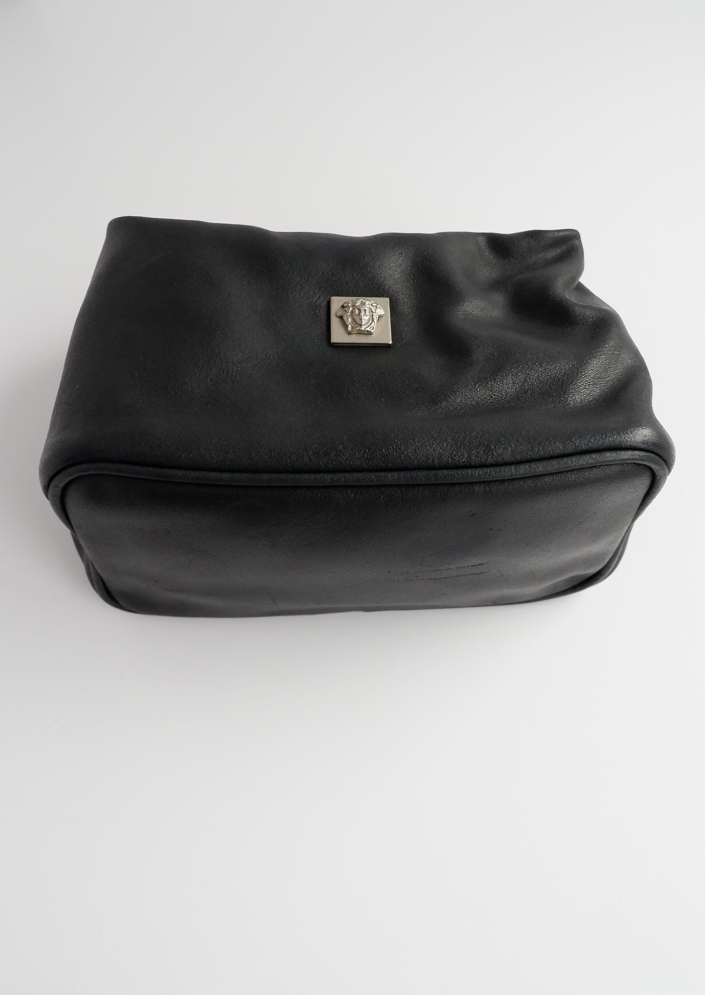 Authentic Preowned Versace Leather Top Handle Micro Pouch