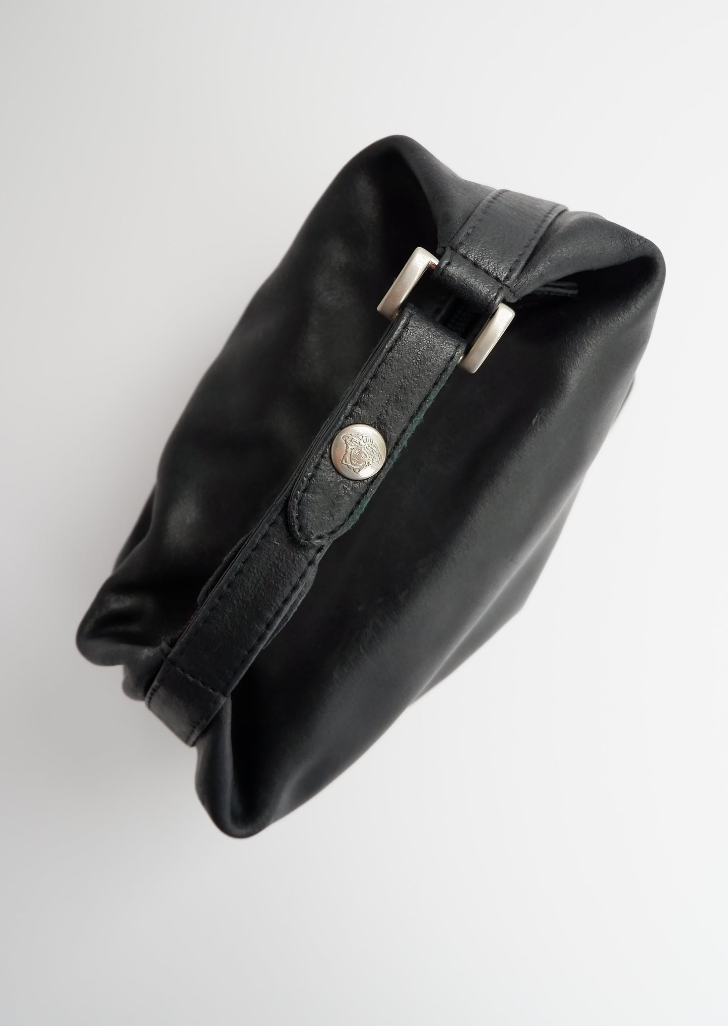 Authentic Preowned Versace Leather Top Handle Micro Pouch