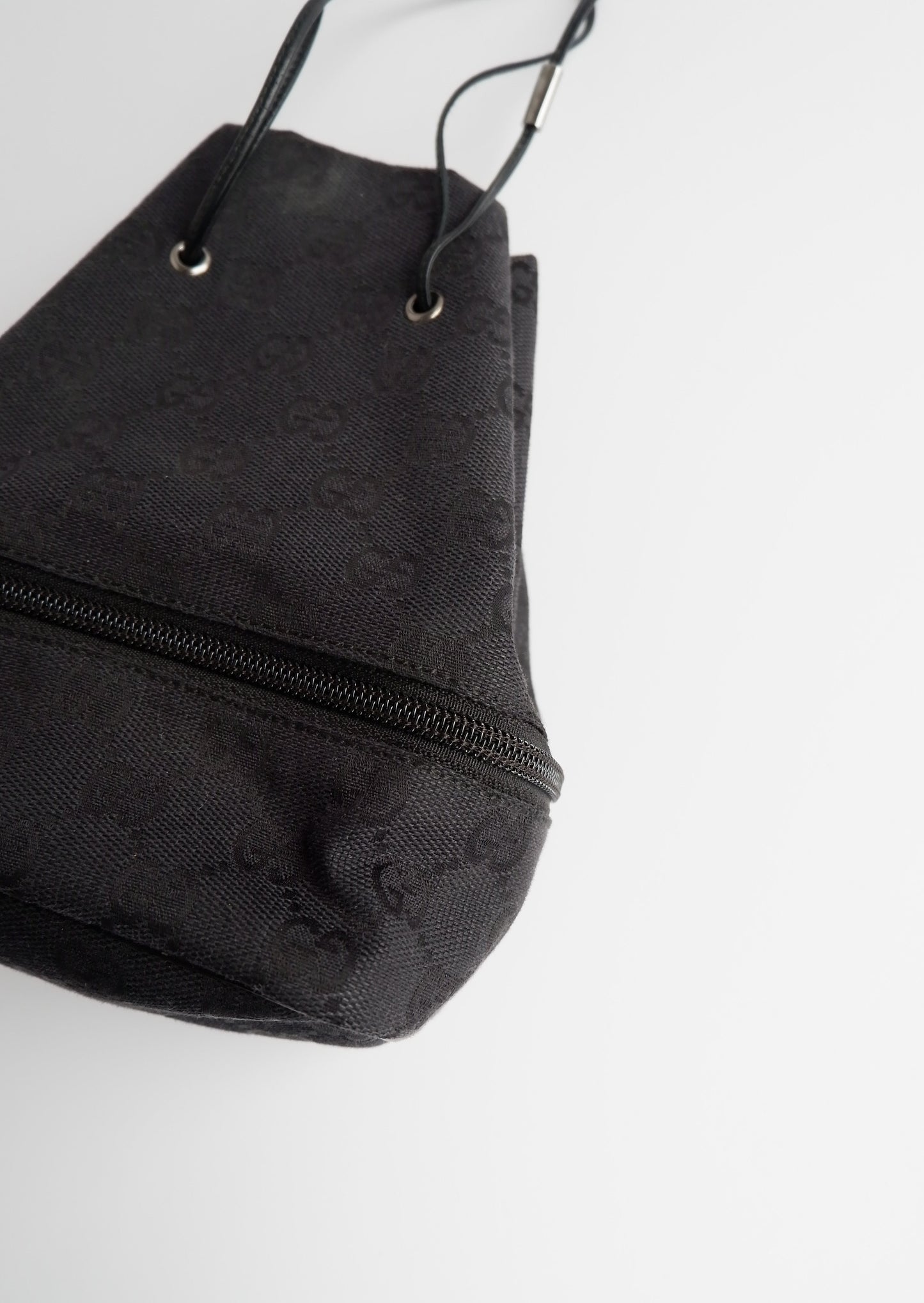 Authentic Preowned Gucci Black GG Canvas Drawstring Pouch