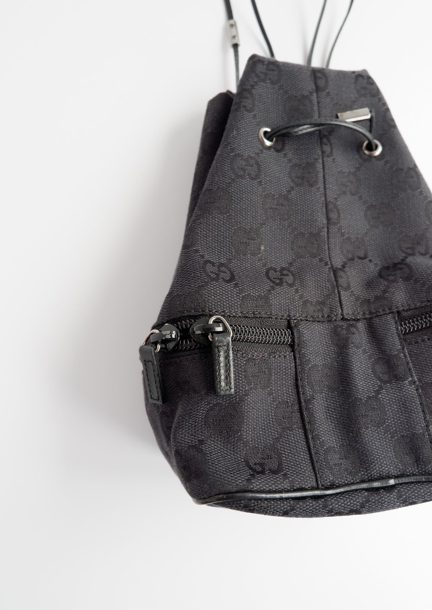 Authentic Preowned Gucci Black GG Canvas Drawstring Pouch