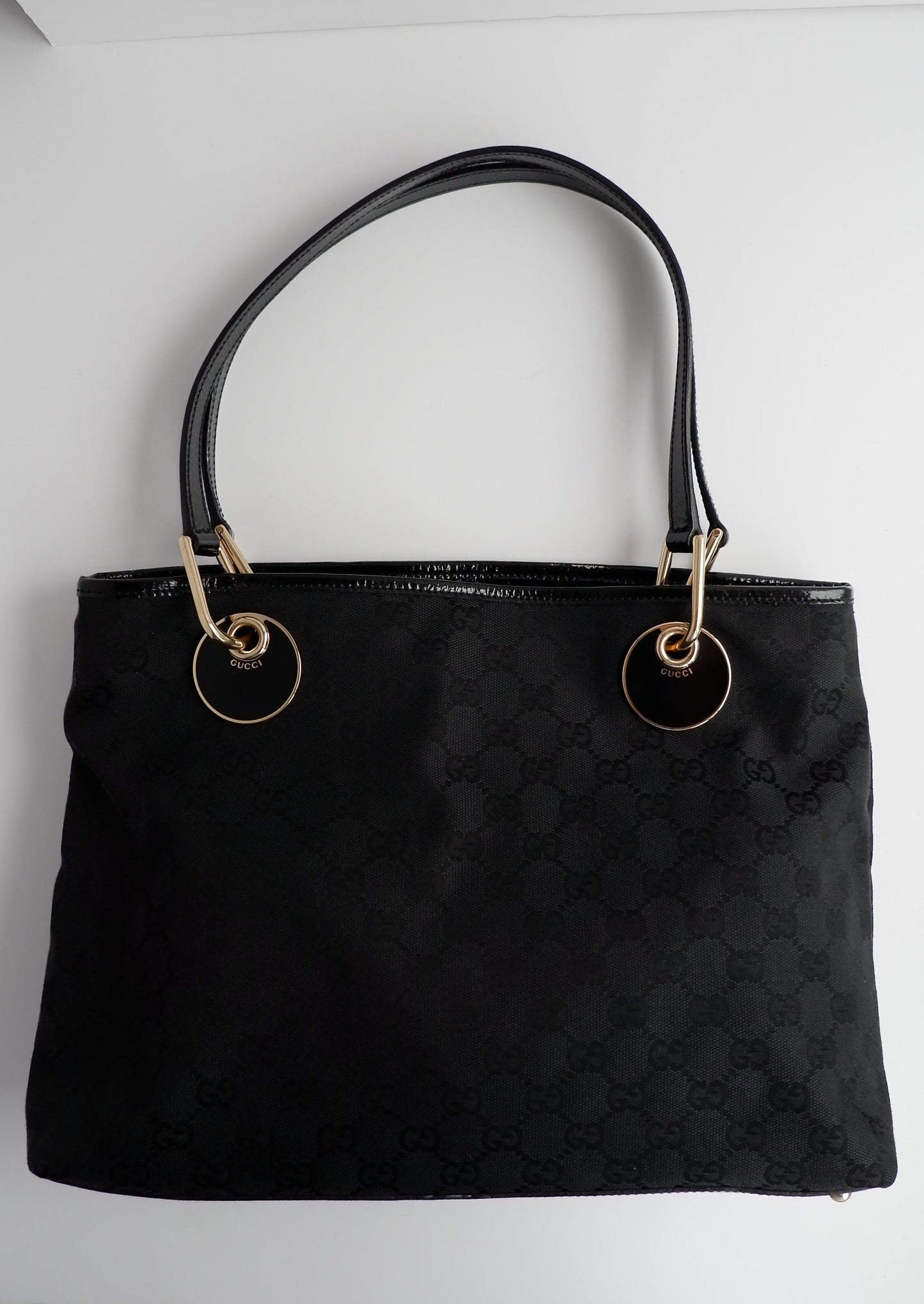Authentic Preowned Gucci Black GG Canvas Tote Bag