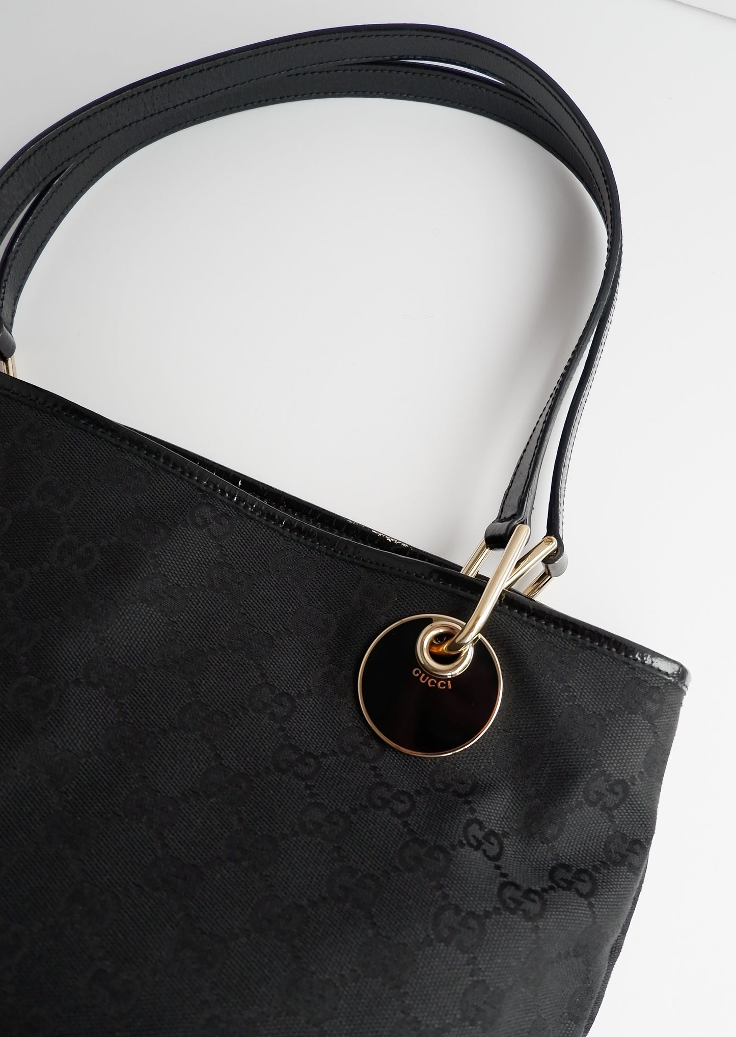 Authentic Preowned Gucci Black GG Canvas Tote Bag