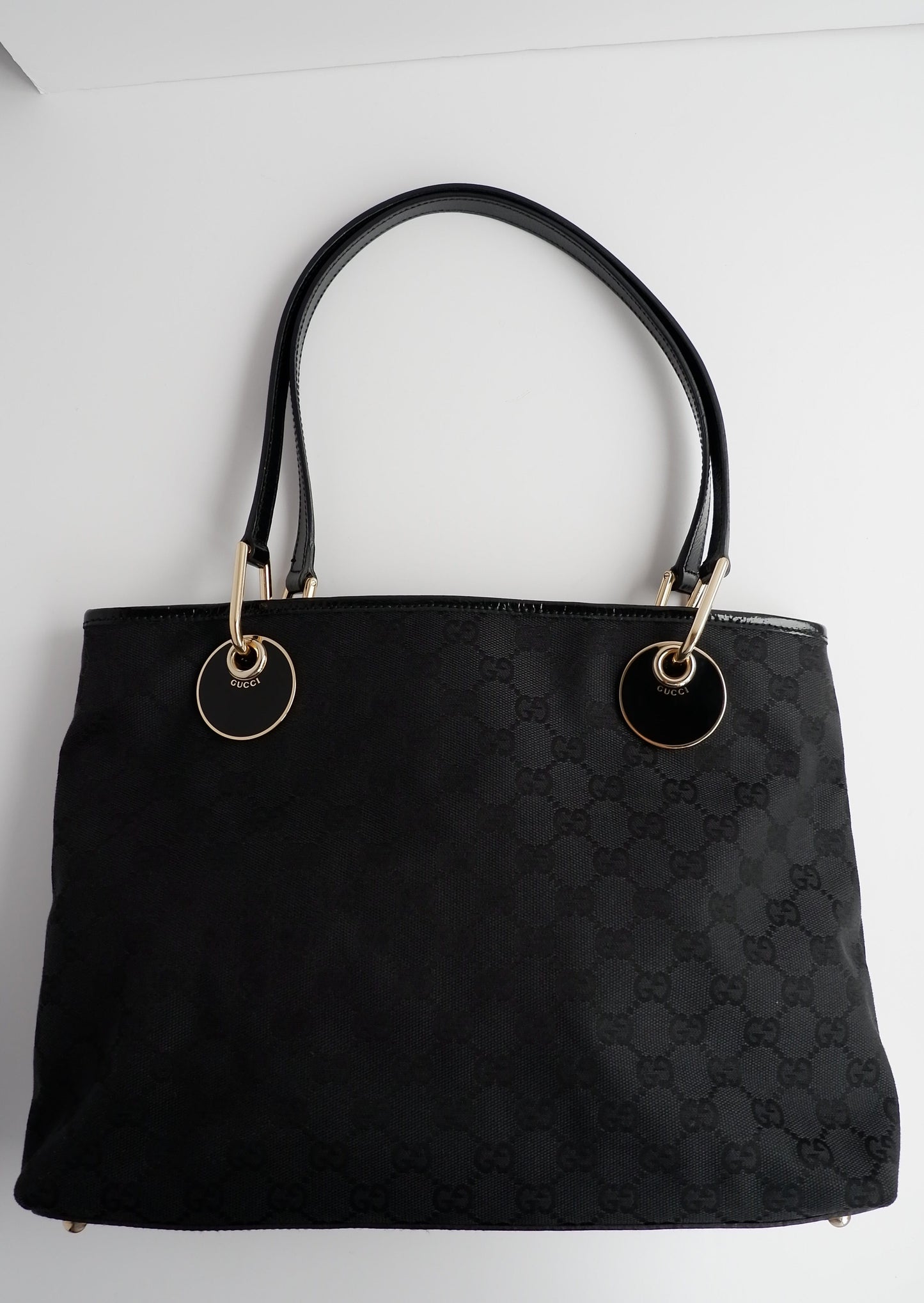 Authentic Preowned Gucci Black GG Canvas Tote Bag