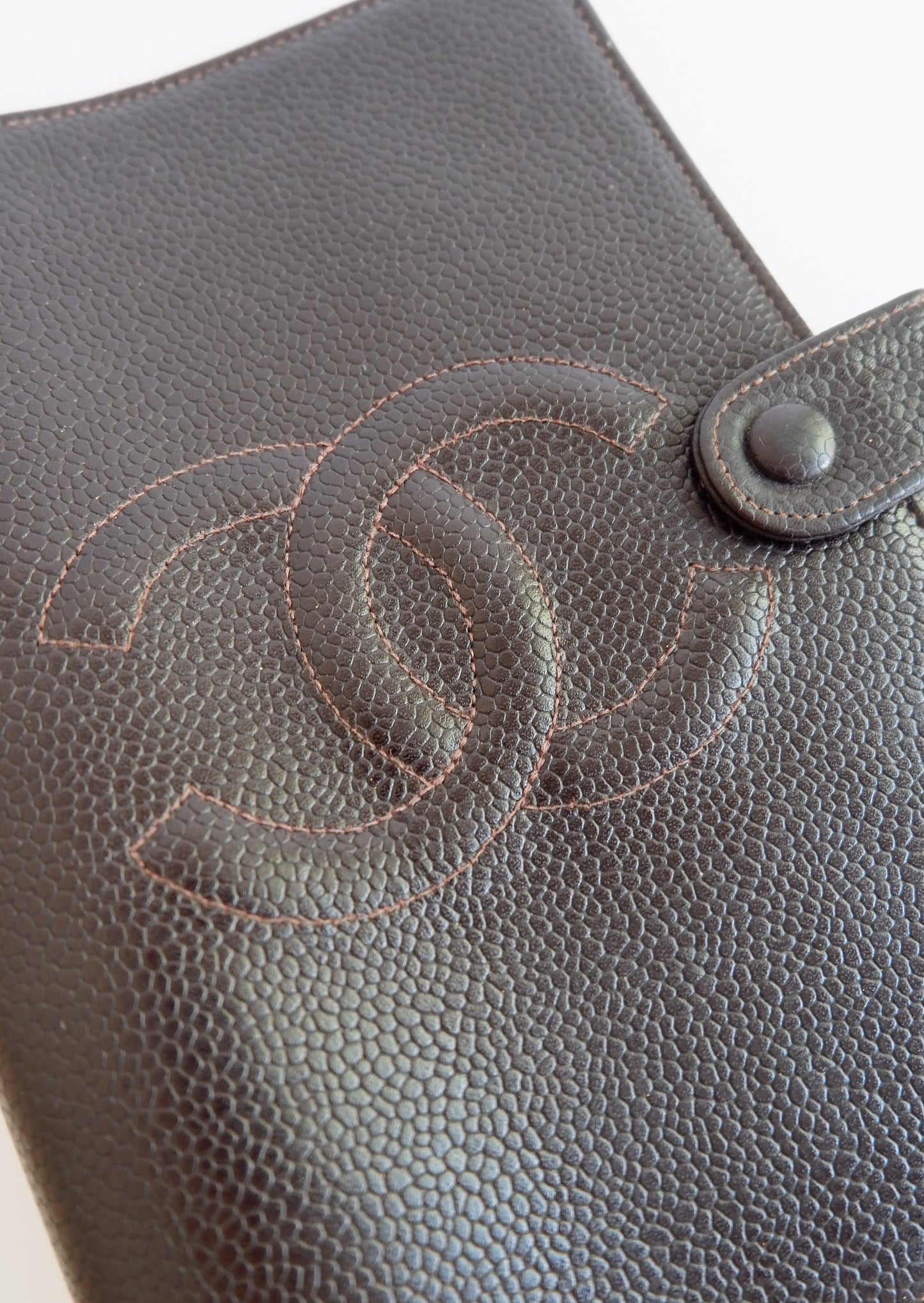 Authentic Preowned Chanel Brown Caviar Agenda Cover