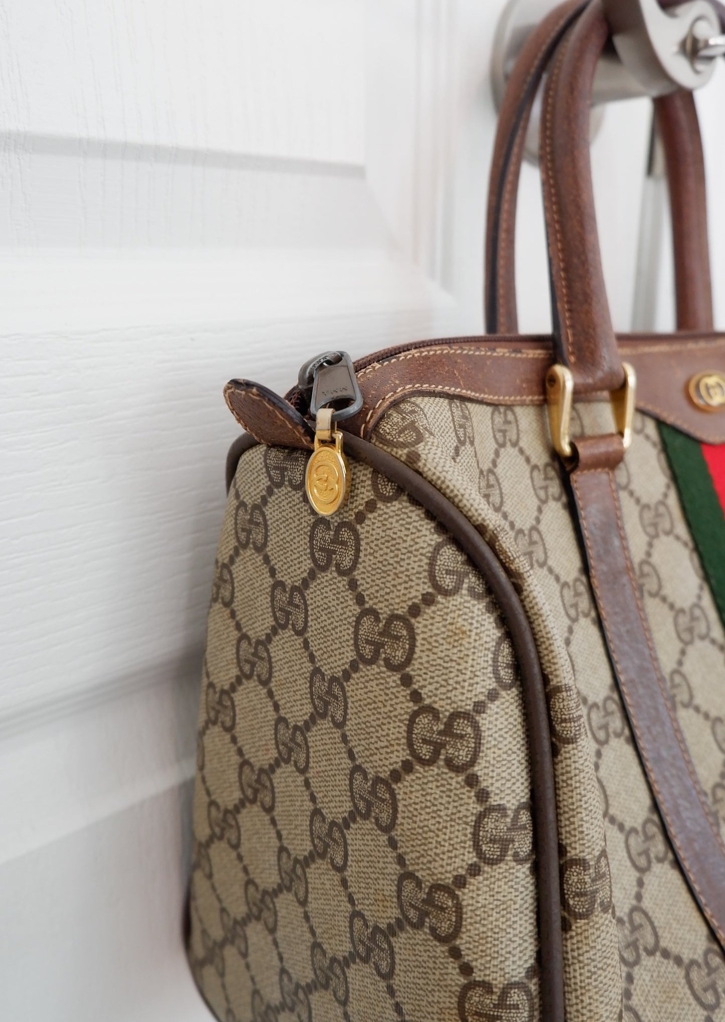 Authentic Preowned Vintage Gucci GG Supreme Boston Bag