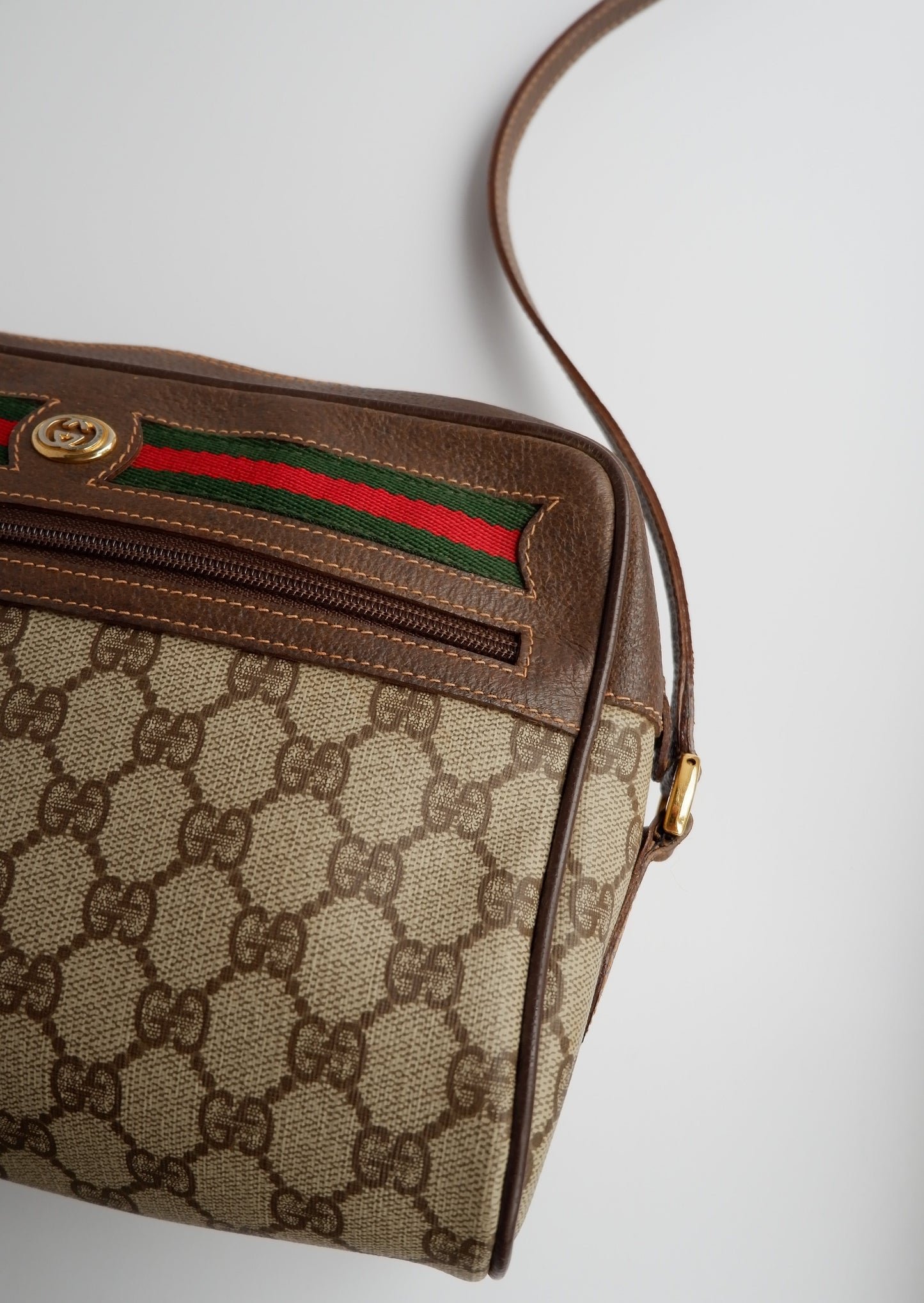 Authentic Preowned Vintage Gucci GG Canvas Crossbody Bag