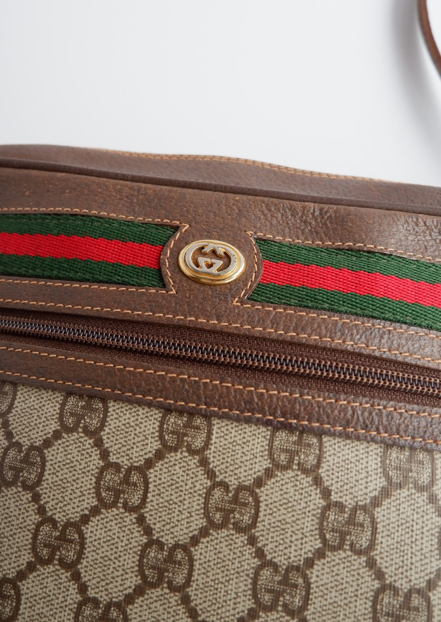Authentic Preowned Vintage Gucci GG Canvas Crossbody Bag