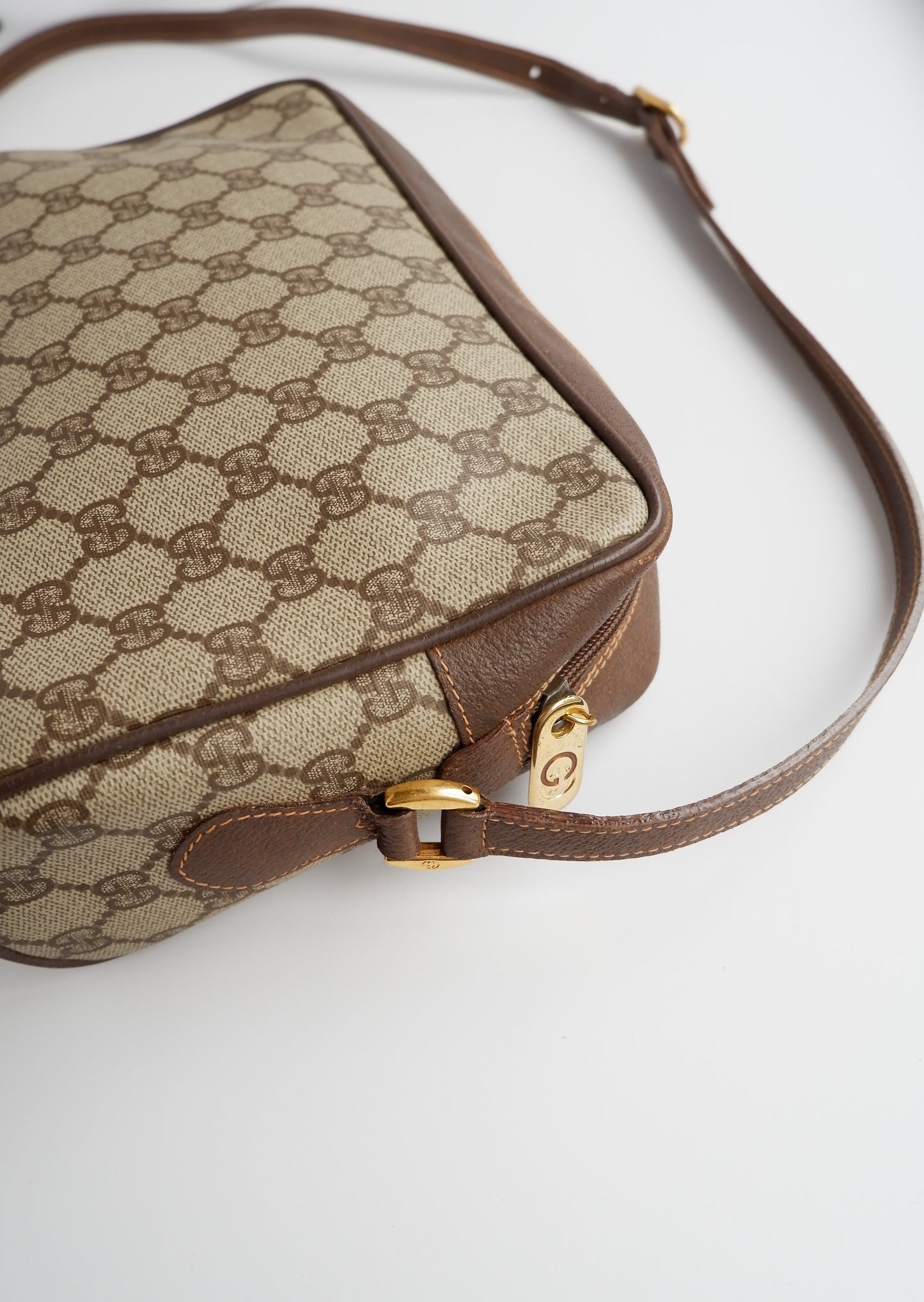 Authentic Preowned Vintage Gucci GG Canvas Crossbody Bag