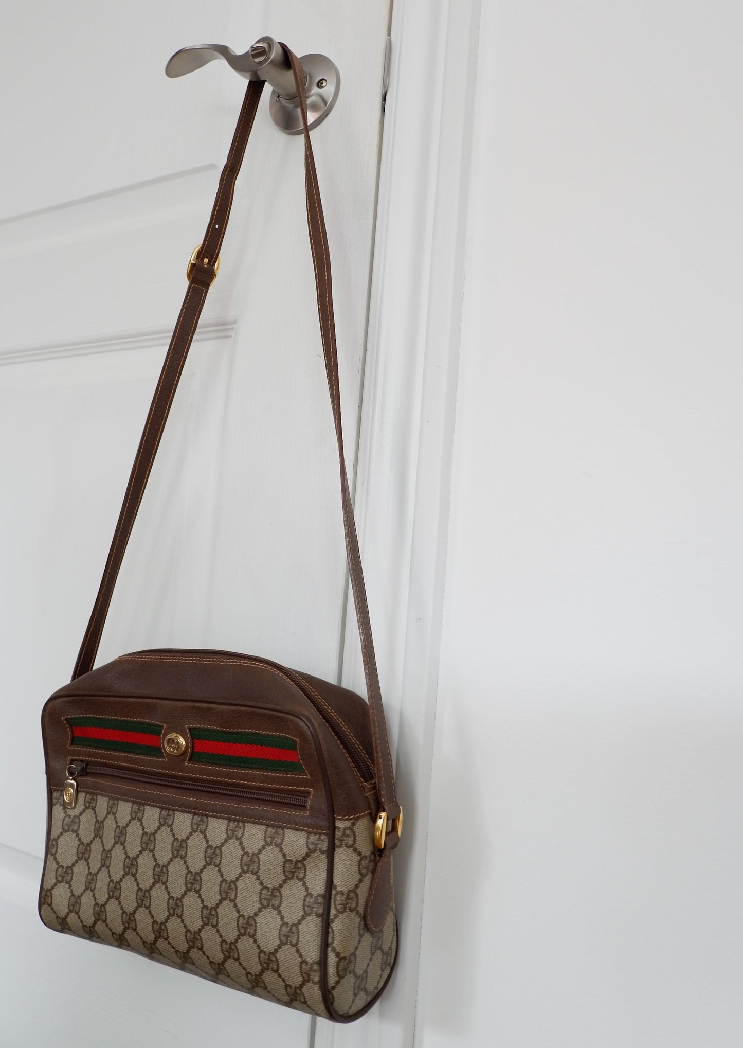 Authentic Preowned Vintage Gucci GG Canvas Crossbody Bag