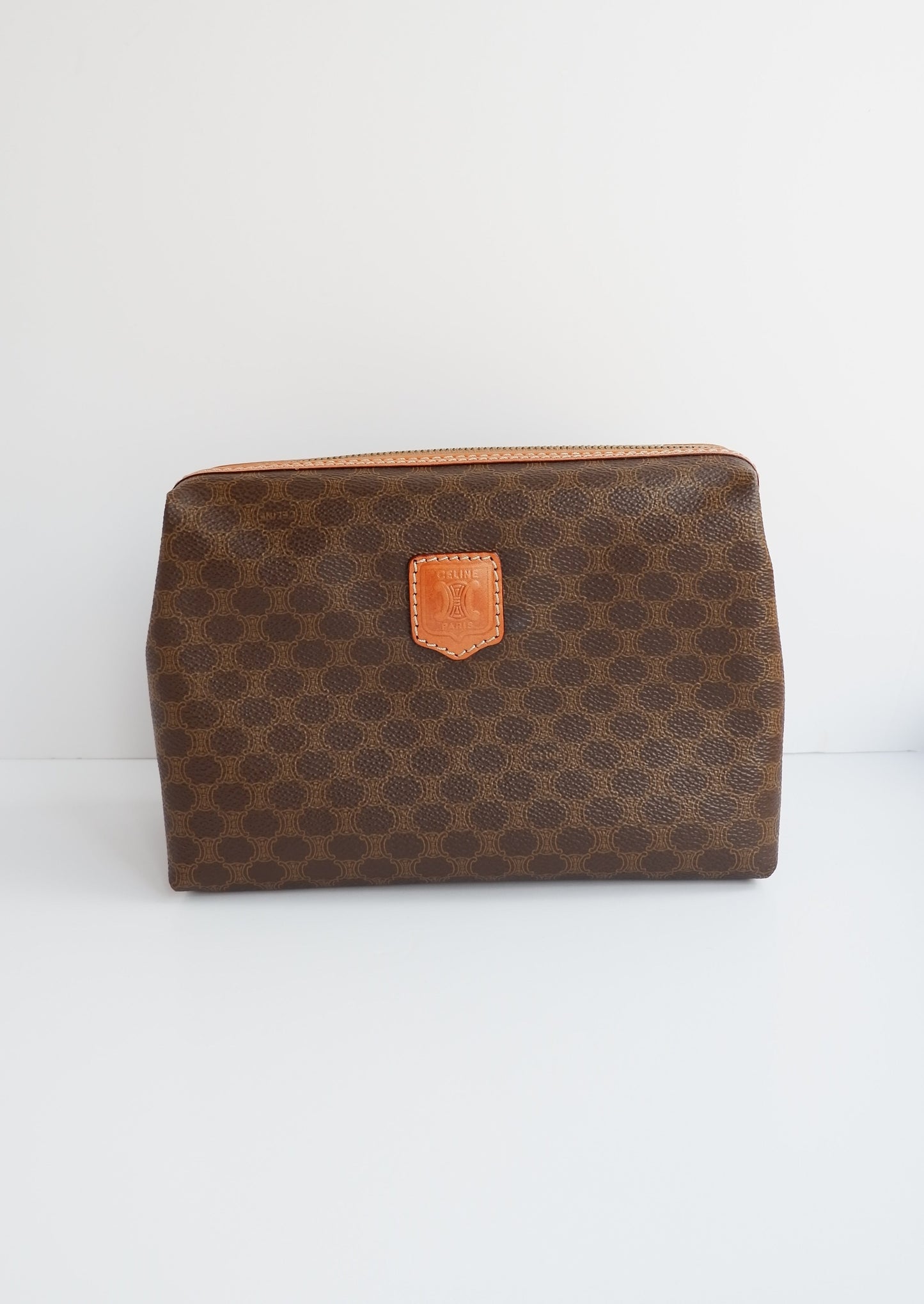 Authentic Preowned Vintage Celine Brown Triomphe Clutch