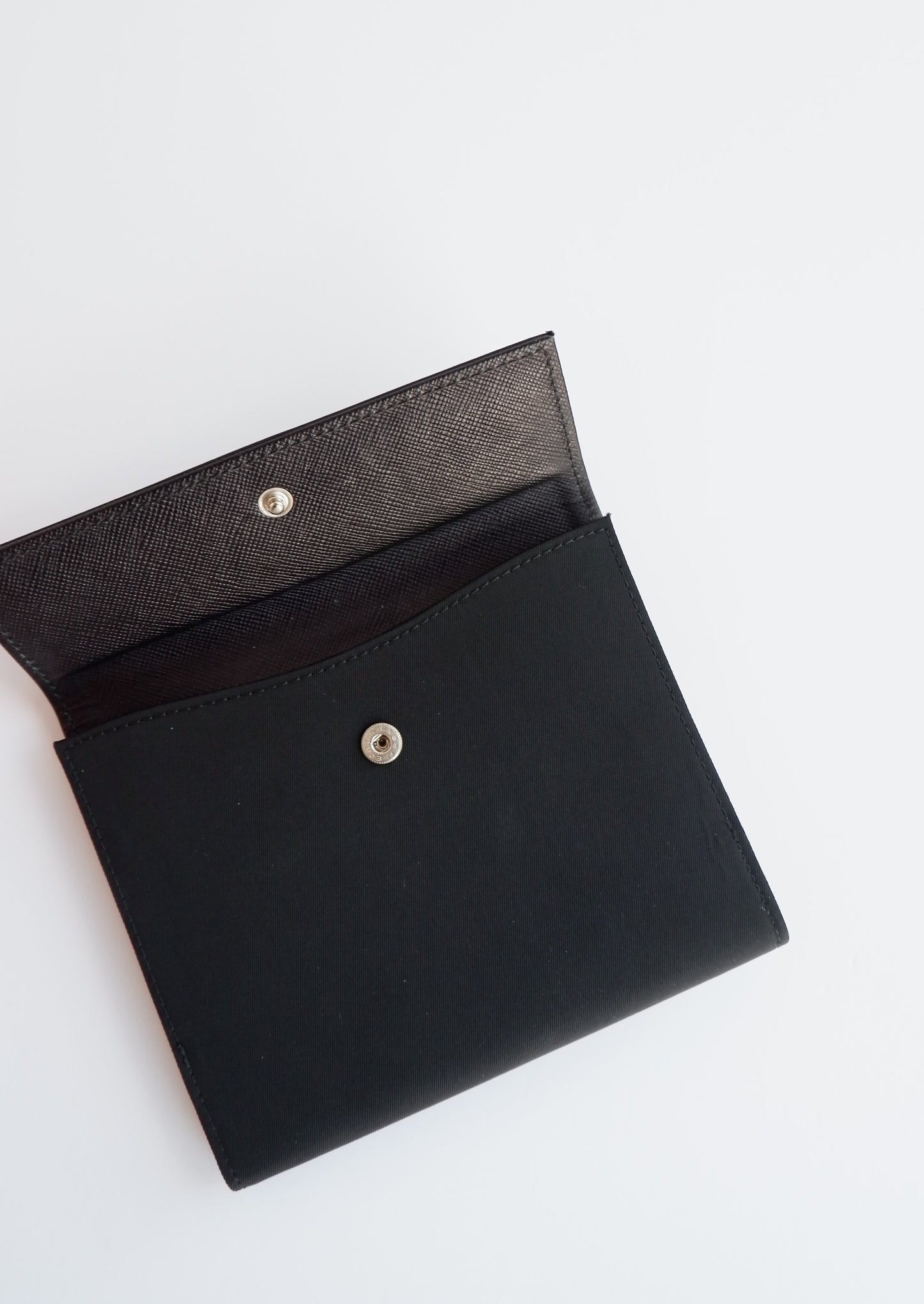 Authentic Preowned Prada Black Coated Canvas Square Bi-Fold Wallet