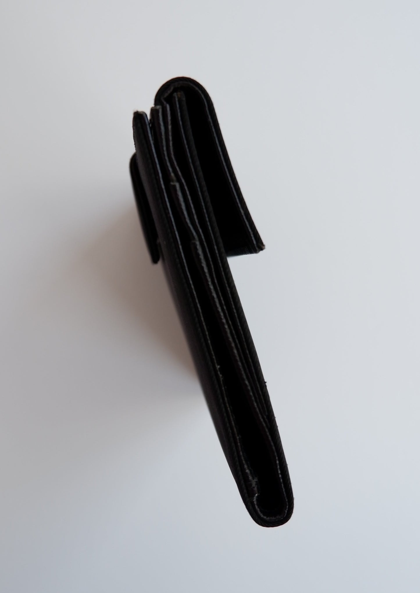 Authentic Preowned Prada Black Coated Canvas Square Bi-Fold Wallet