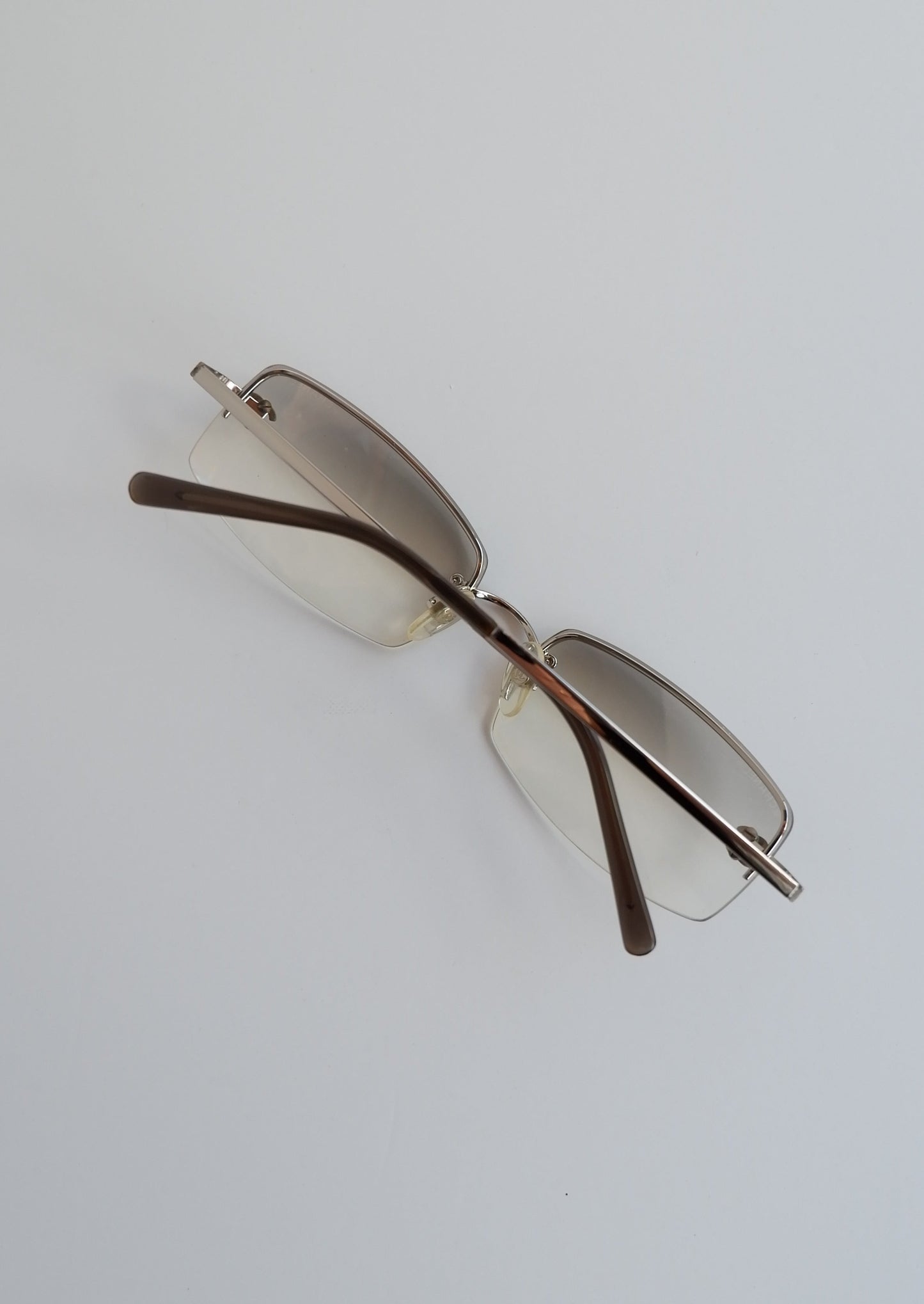 Authentic Preowned Y2K Chanel Transparent CC Logo Square Frame Sunglasses