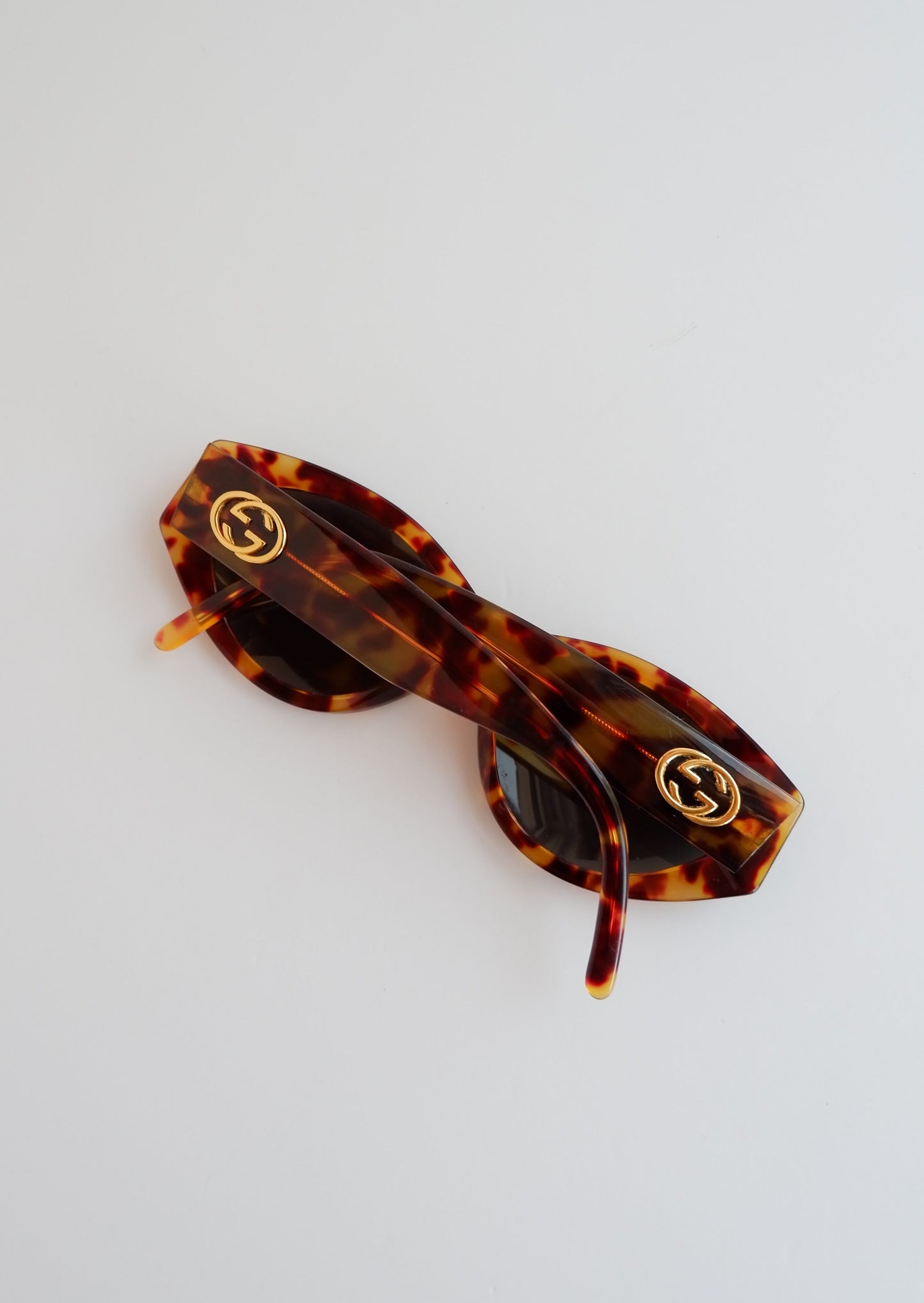 Authentic Preowned Vintage Gucci Tortoise Round Frame Sunglasses