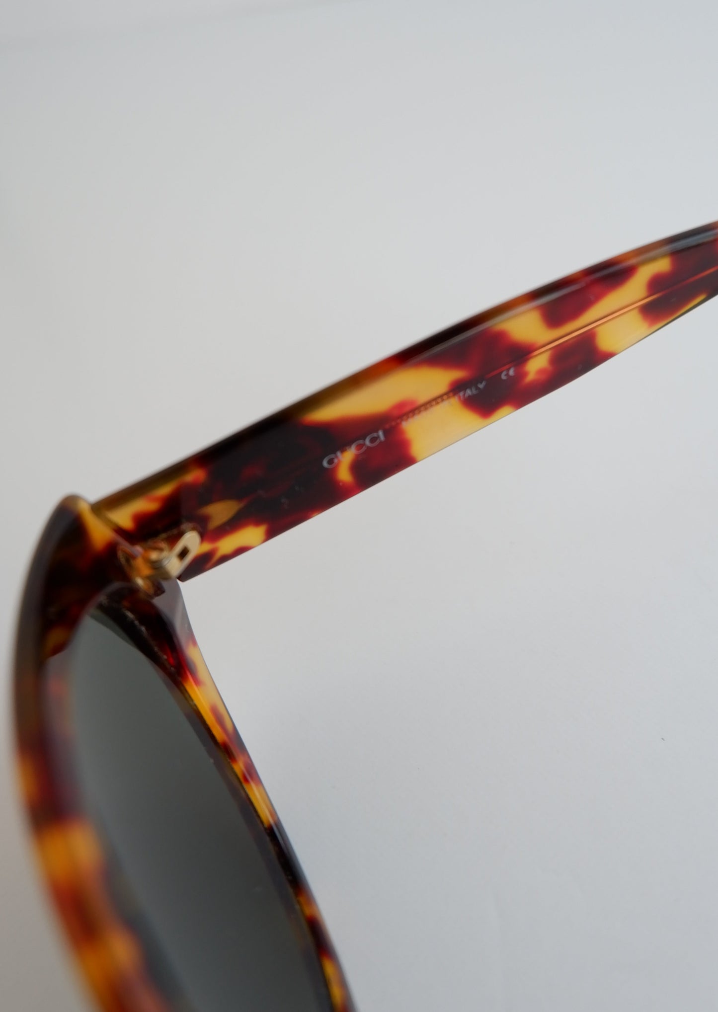 Authentic Preowned Vintage Gucci Tortoise Round Frame Sunglasses