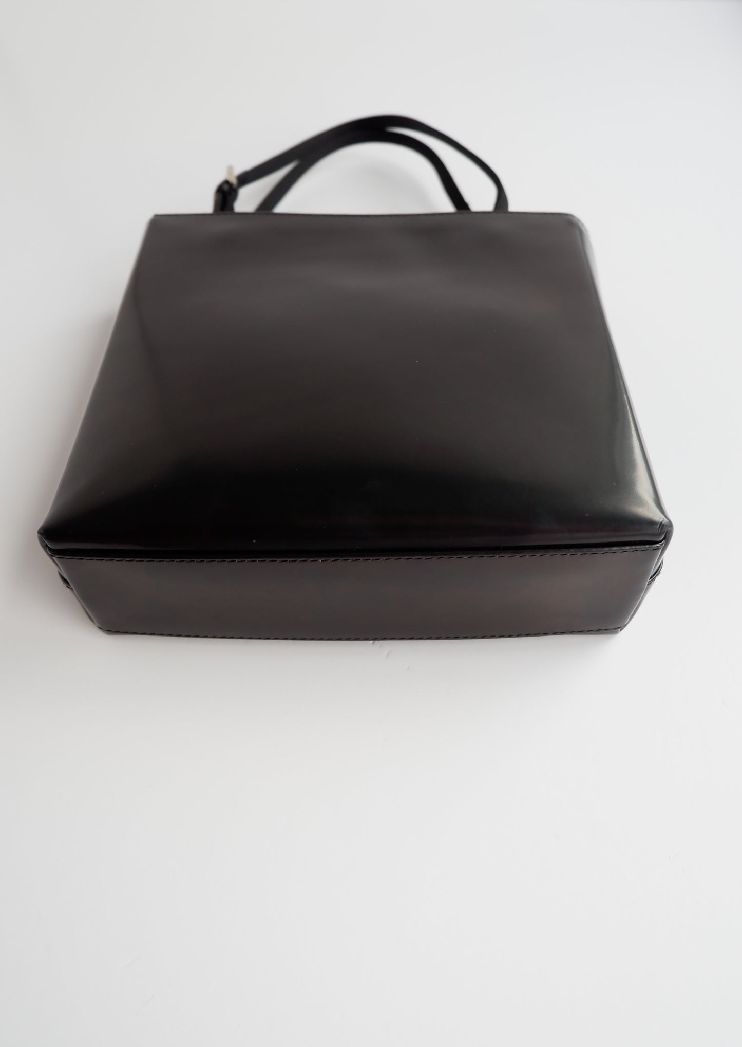 Authentic Preowned Prada Black Patent Leather Micro Tote/ Handbag