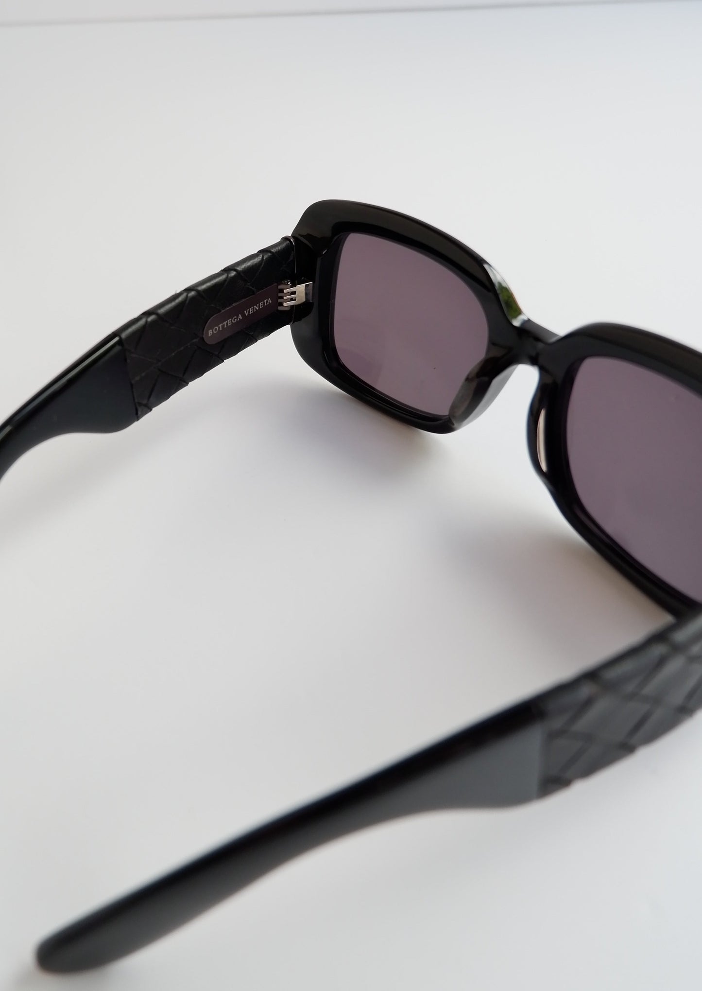 Authentic Preowned Bottega Veneta Black Square Frame Woven Arm Sunglasses