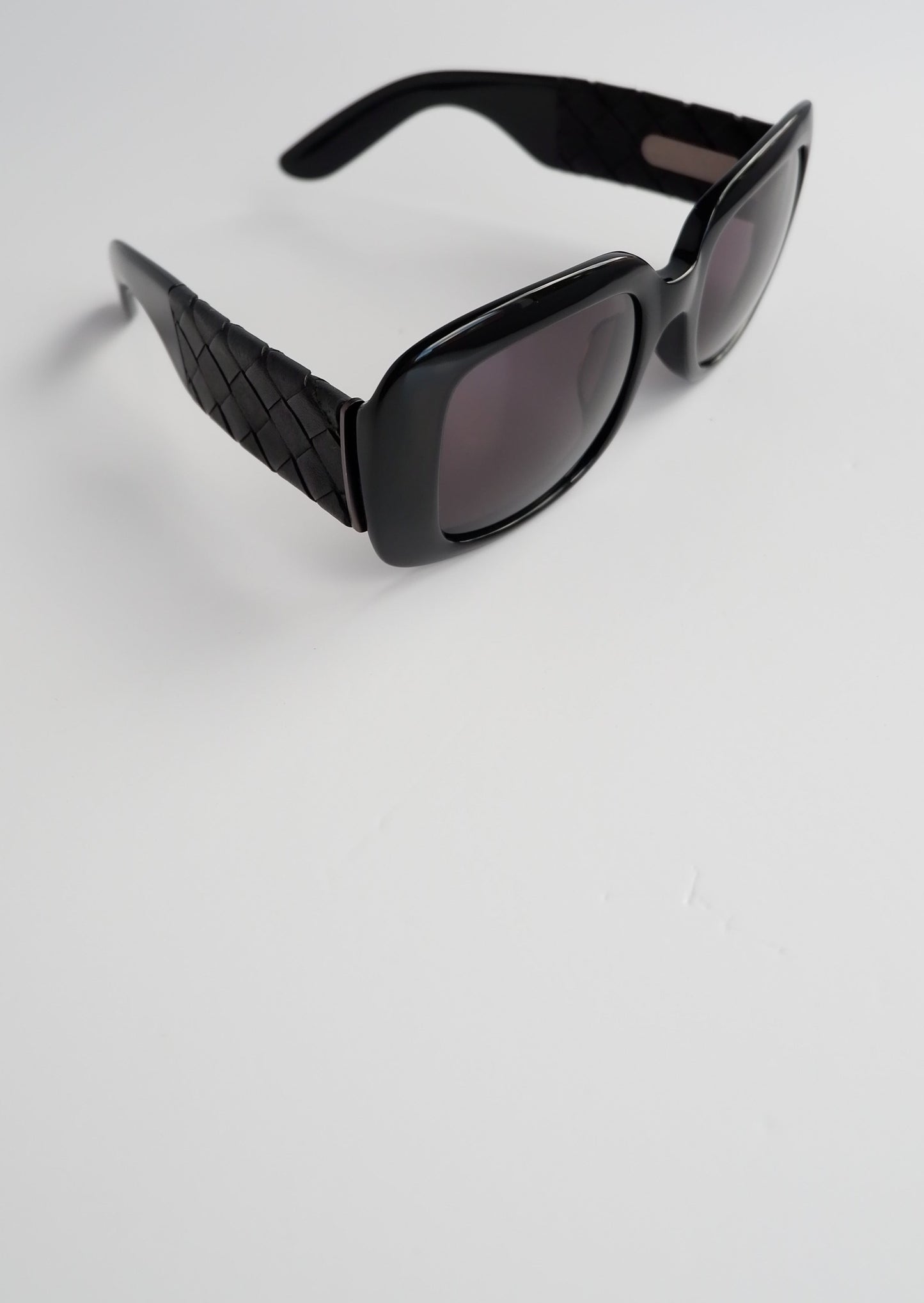 Authentic Preowned Bottega Veneta Black Square Frame Woven Arm Sunglasses