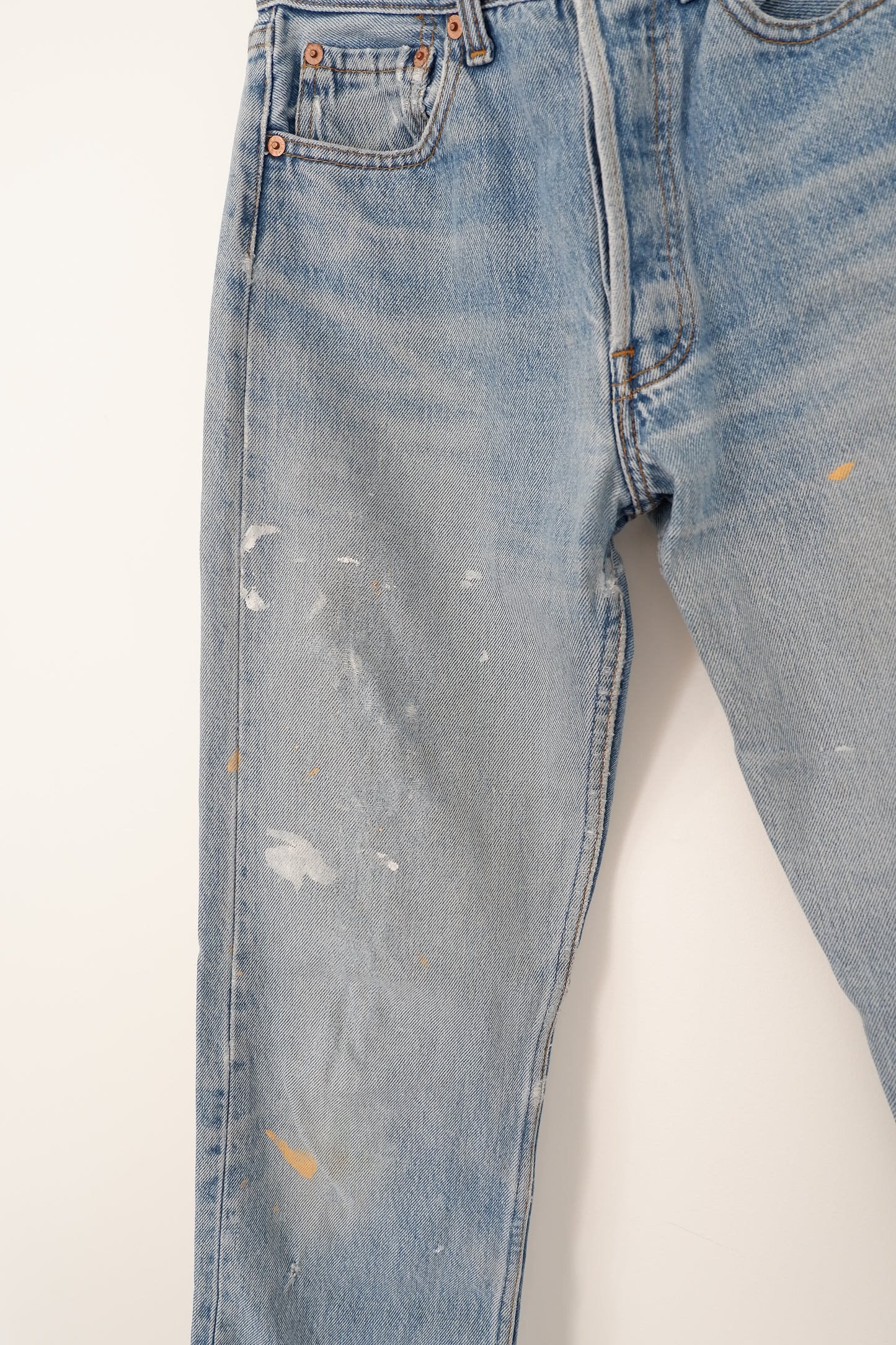 Levis Vintage 501 Paint Splatter Ripped Jeans - 25