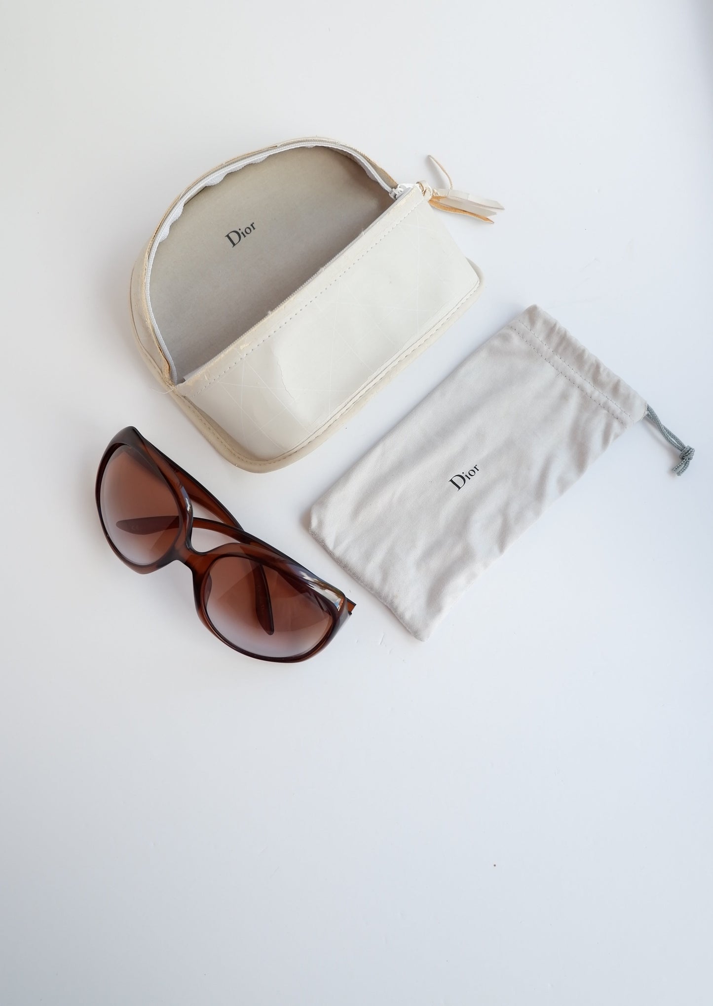 Authentic Preowned Vintage Dior Brown Rounded Oversized Sunglasses