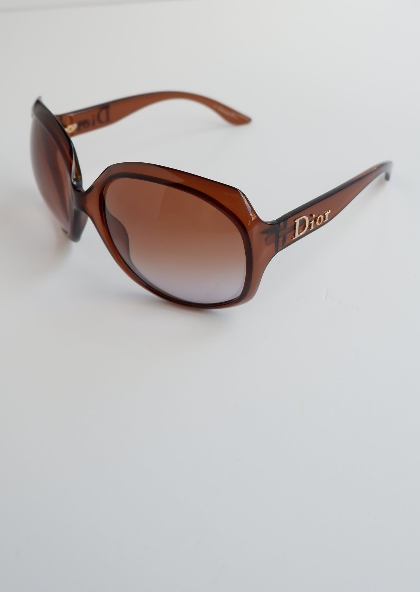 Authentic Preowned Vintage Dior Brown Rounded Oversized Sunglasses