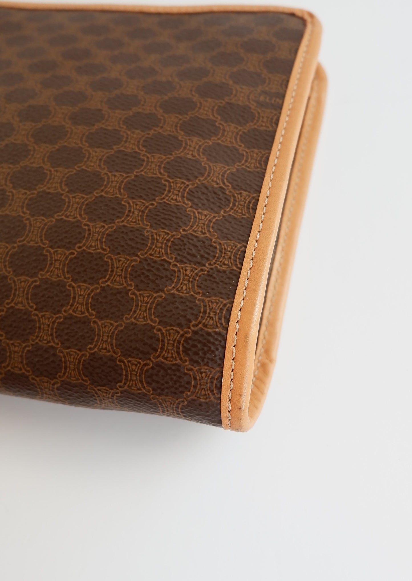 Authentic Preowned Vintage Celine Brown Macadam Print Pouch