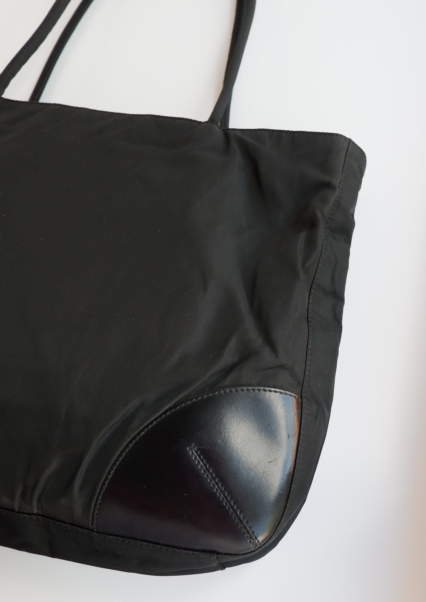 Authentic Preowned Prada Black Nylon/ Leather Tote Bag