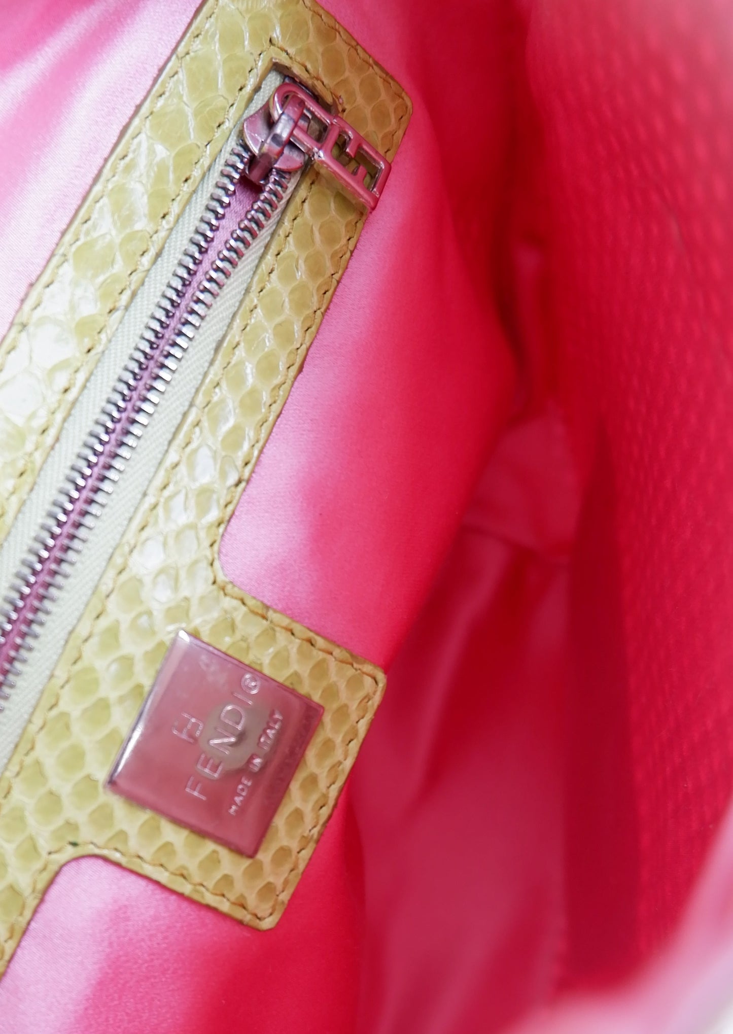 Authentic Preowned Fendi Orange/ Green Mini Tote Bag