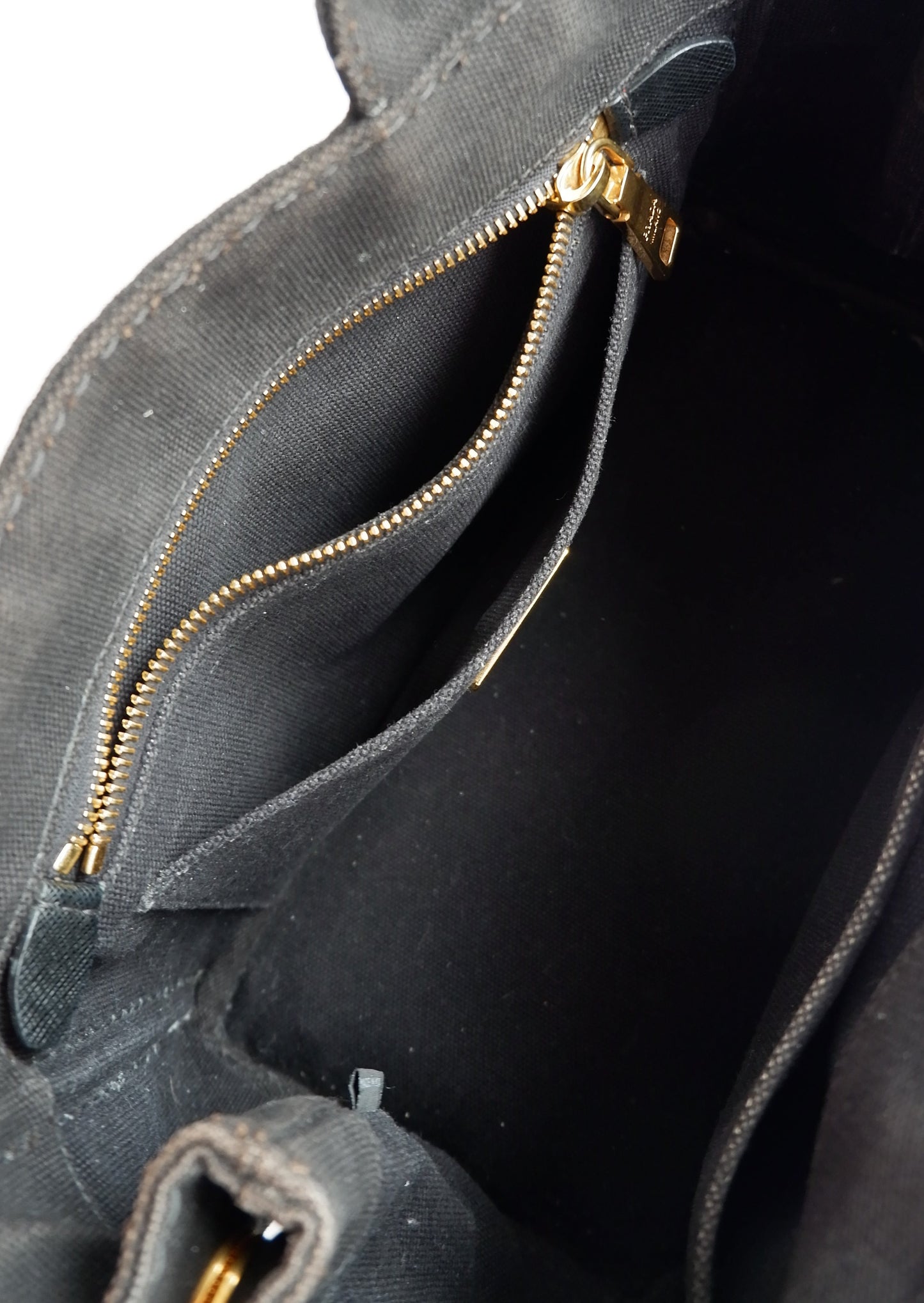 Authentic Preowned Prada Black Canvas Canapa Crossbody / Tote Bag