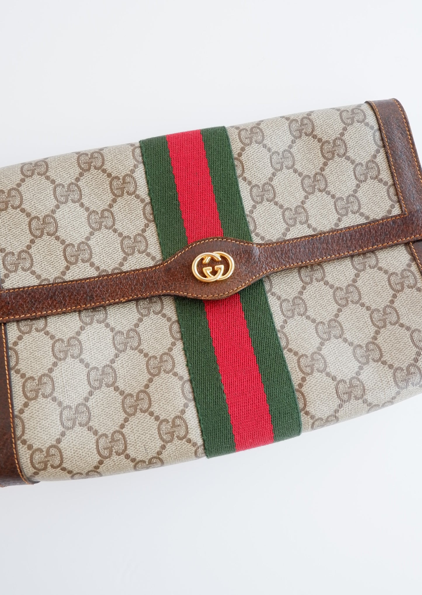 Authentic Preowned Vintage Gucci GG Print Clutch