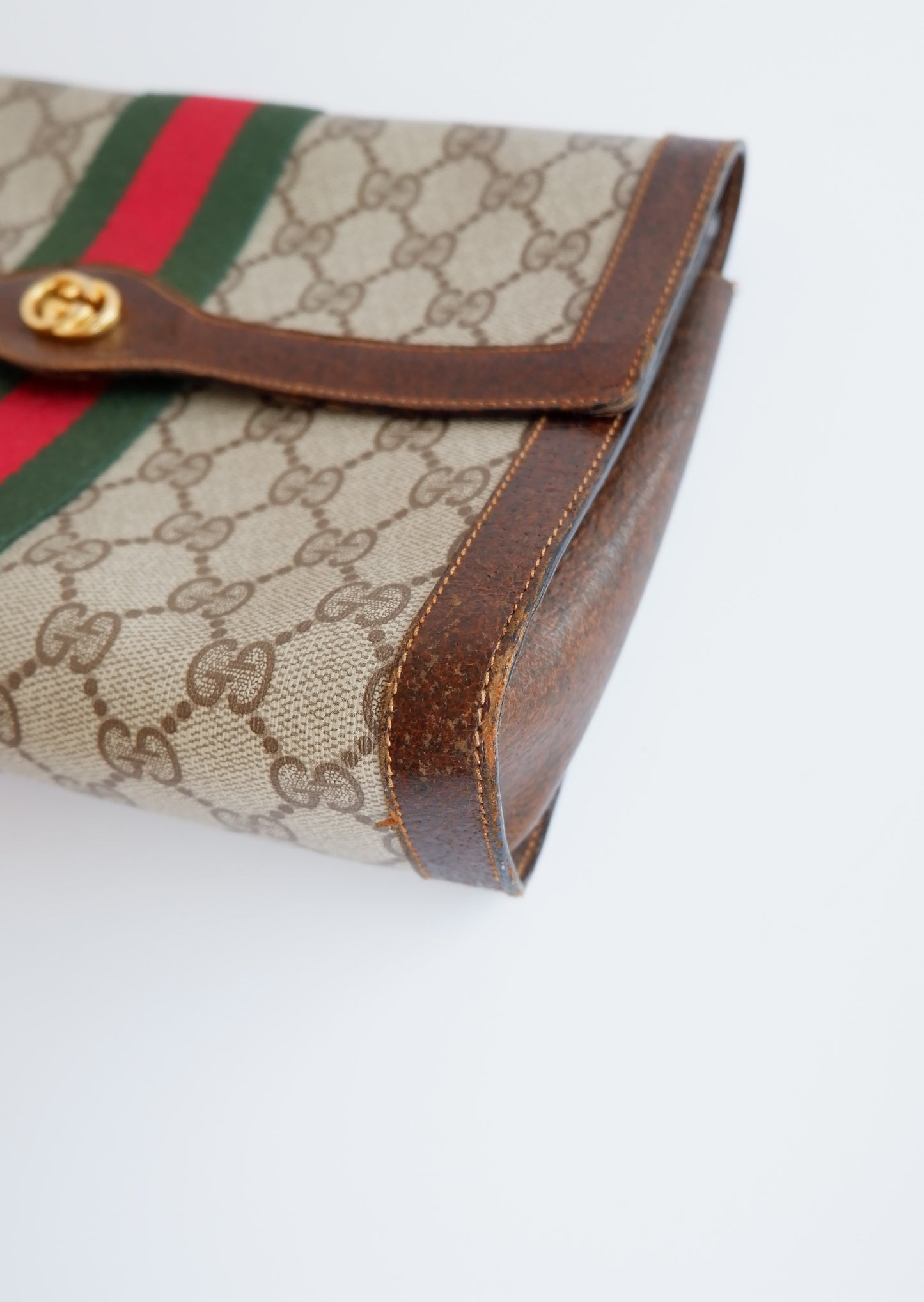 Authentic Preowned Vintage Gucci GG Print Clutch
