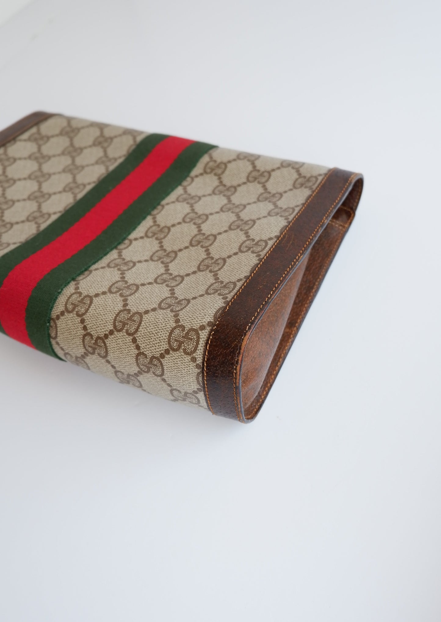 Authentic Preowned Vintage Gucci GG Print Clutch