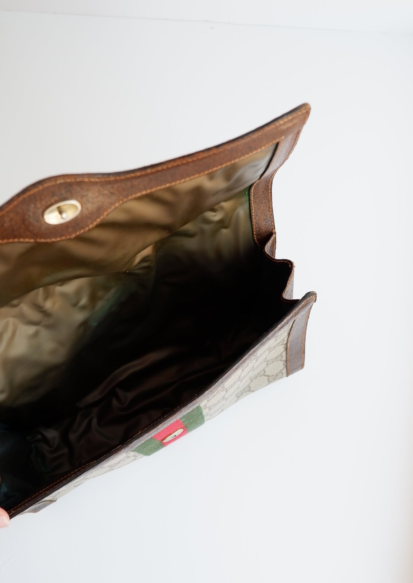 Authentic Preowned Vintage Gucci GG Print Clutch