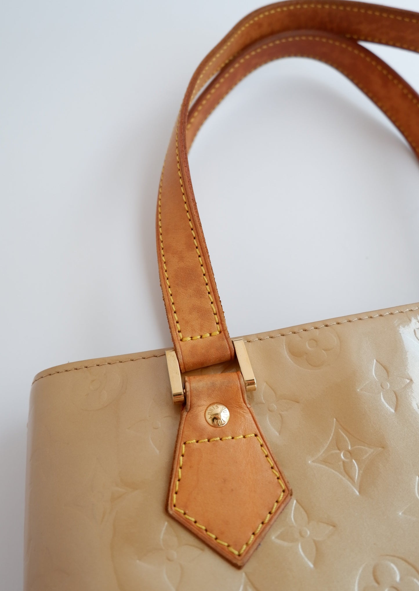 Authentic Preowned Louis Vuitton Monogram Vernis Beige Houston Bag