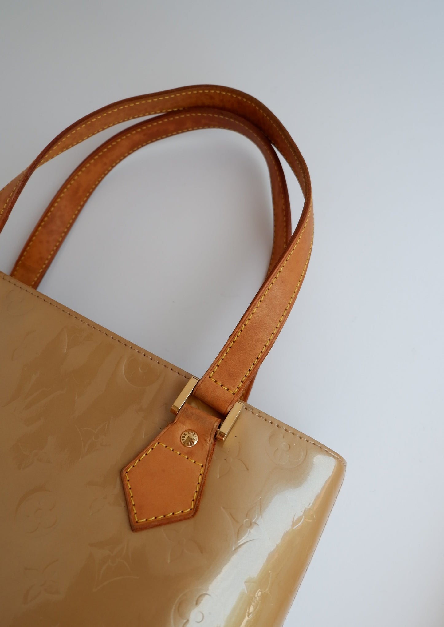 Authentic Preowned Louis Vuitton Monogram Vernis Beige Houston Bag