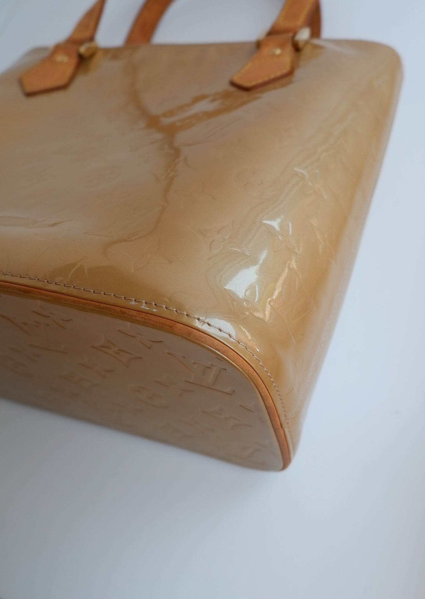 Authentic Preowned Louis Vuitton Monogram Vernis Beige Houston Bag