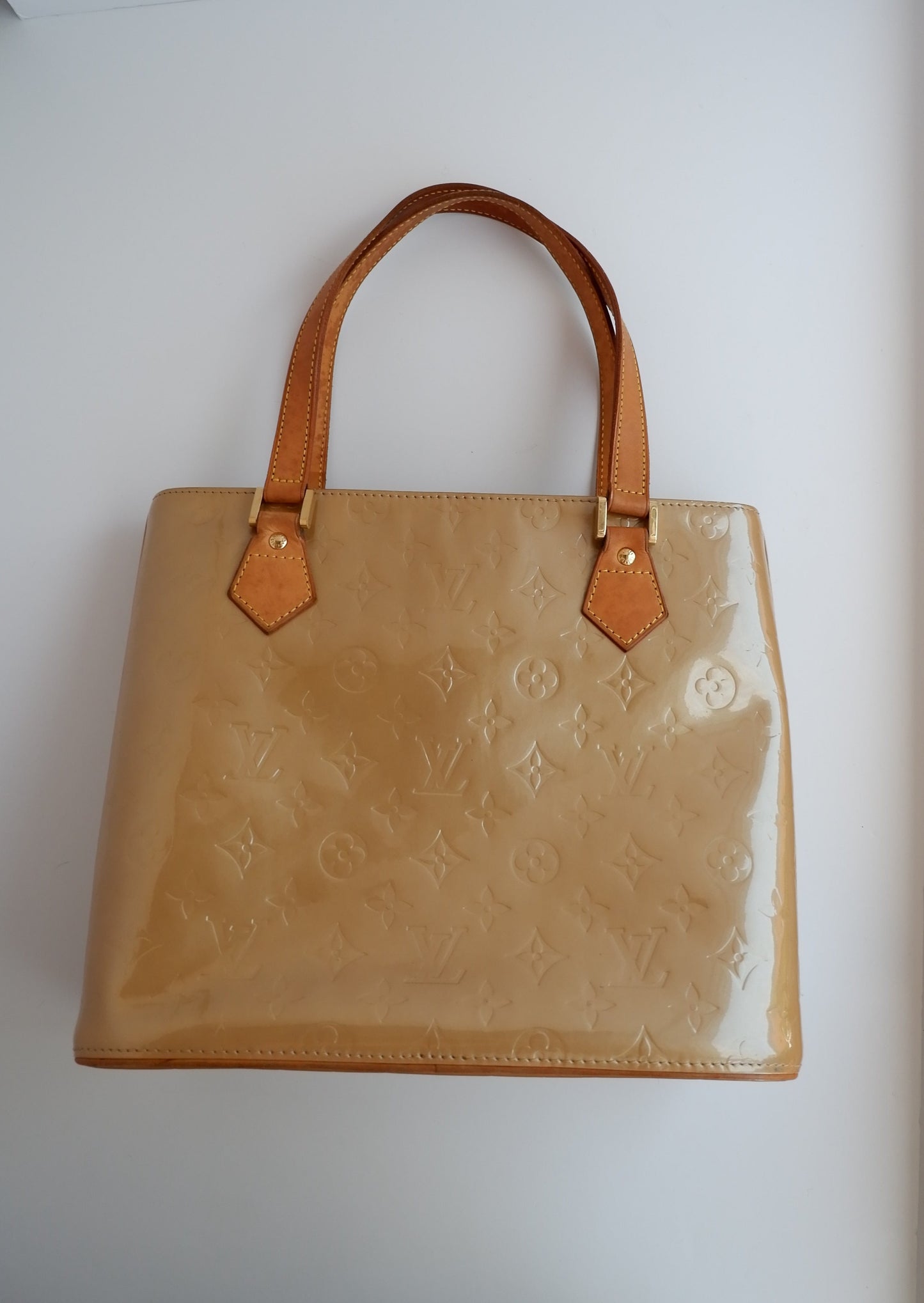 Authentic Preowned Louis Vuitton Monogram Vernis Beige Houston Bag
